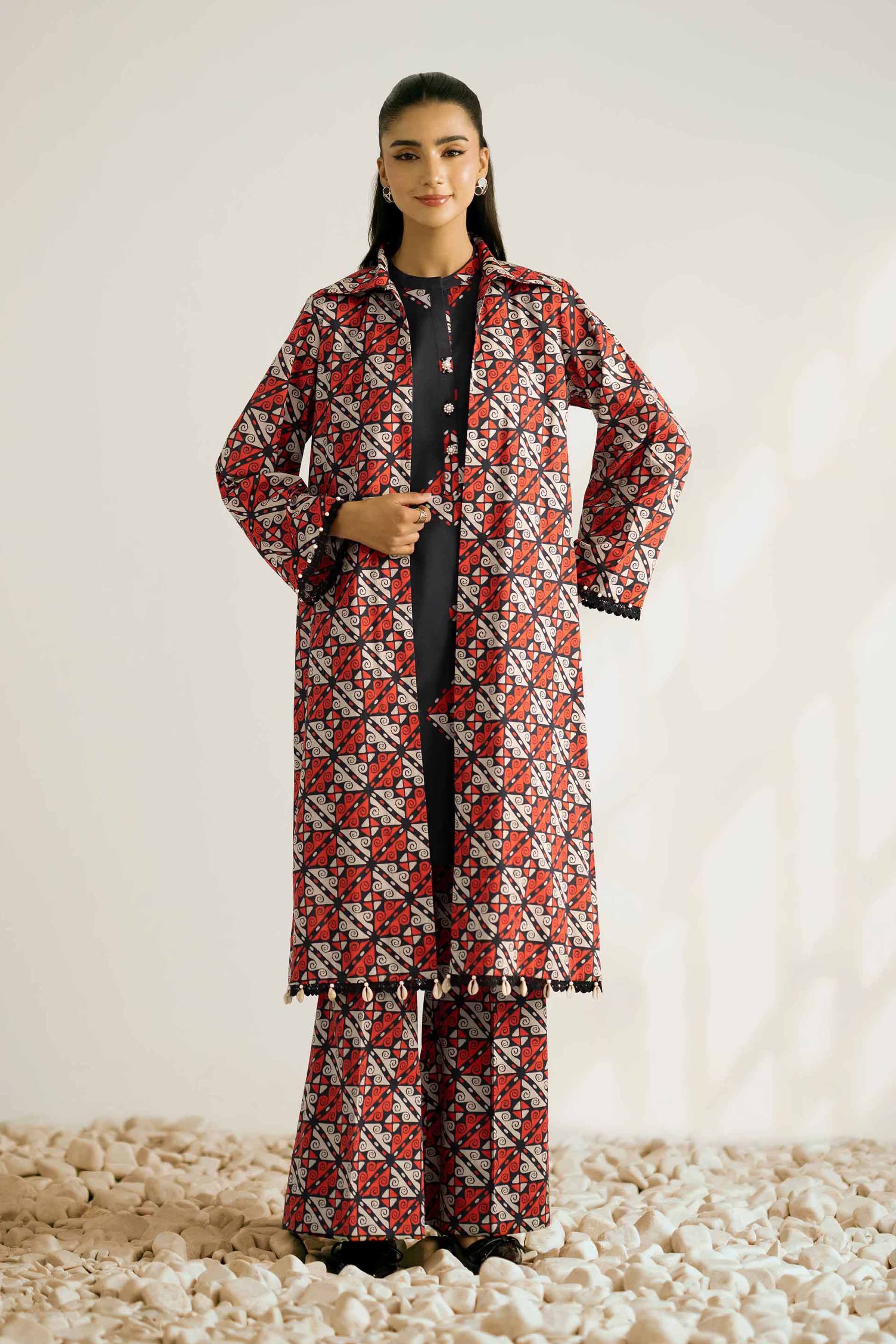 2 Piece - Printed Suit - 42502359 Unstitched Multi Cambric 2PC Printed