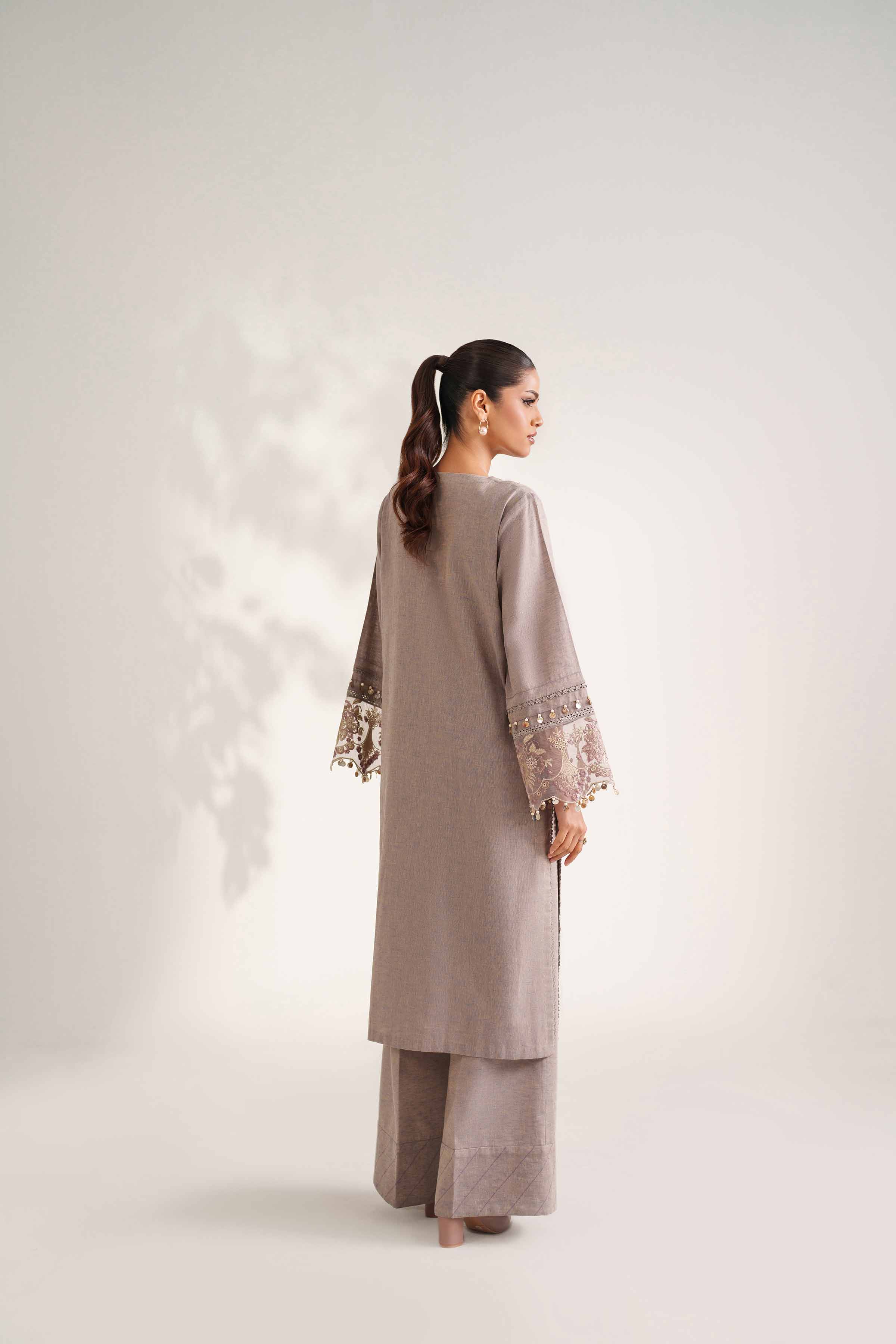 2 Piece - Embroidered Suit - 42502717 Unstitched Yellow Linen 2PC Embroidered