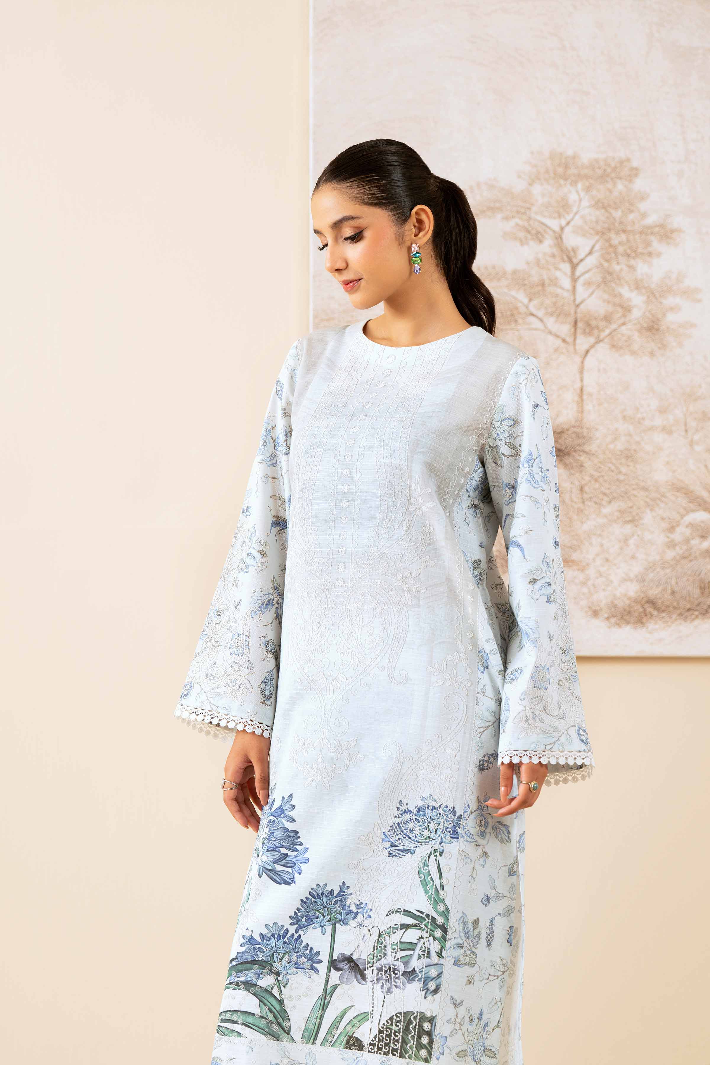 2 Piece - Digital Printed Suit - 42502796 Unstitched Green Khaddar 2PC Printed