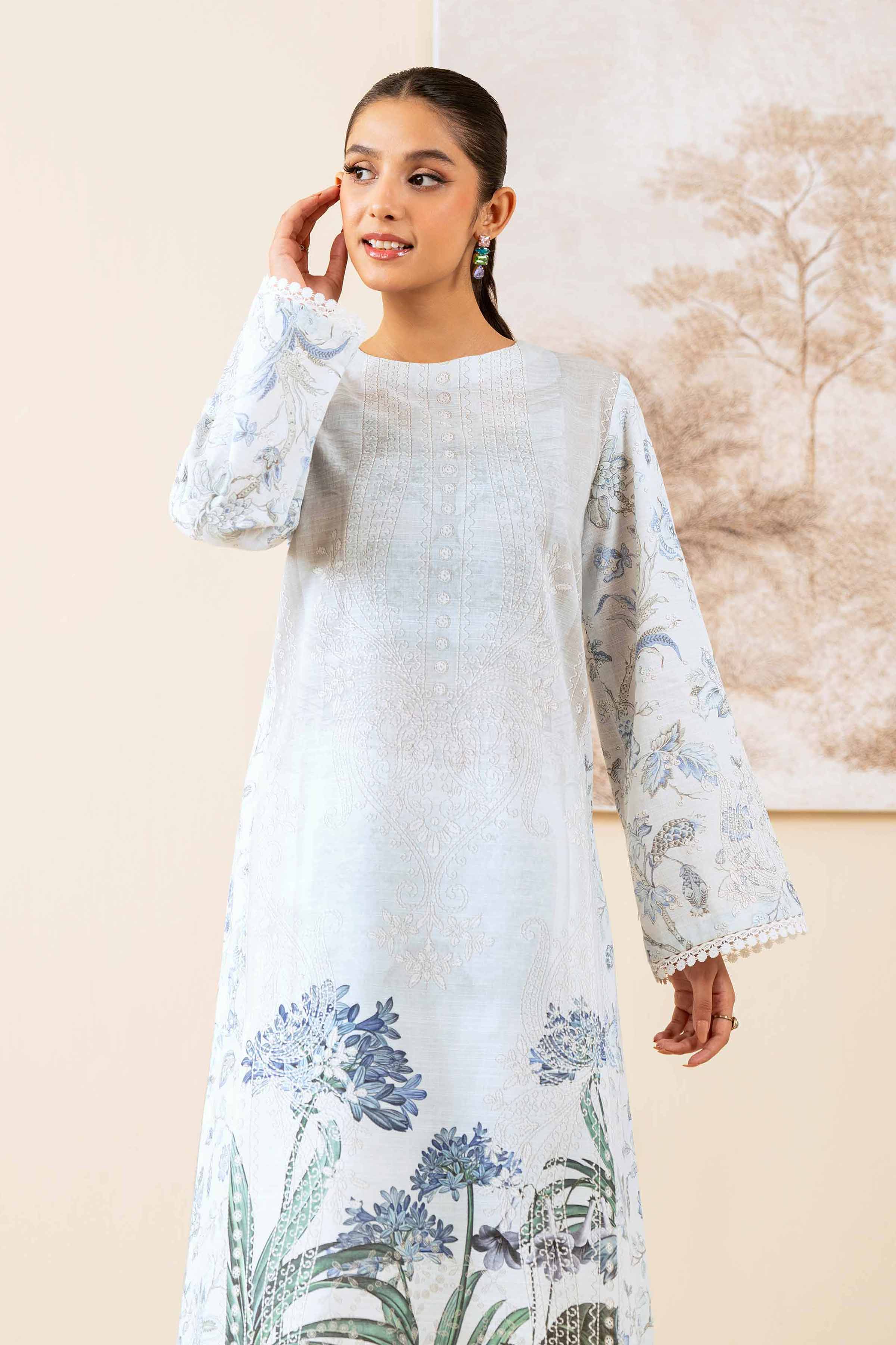 2 Piece - Digital Printed Suit - 42502796 Unstitched Green Khaddar 2PC Printed