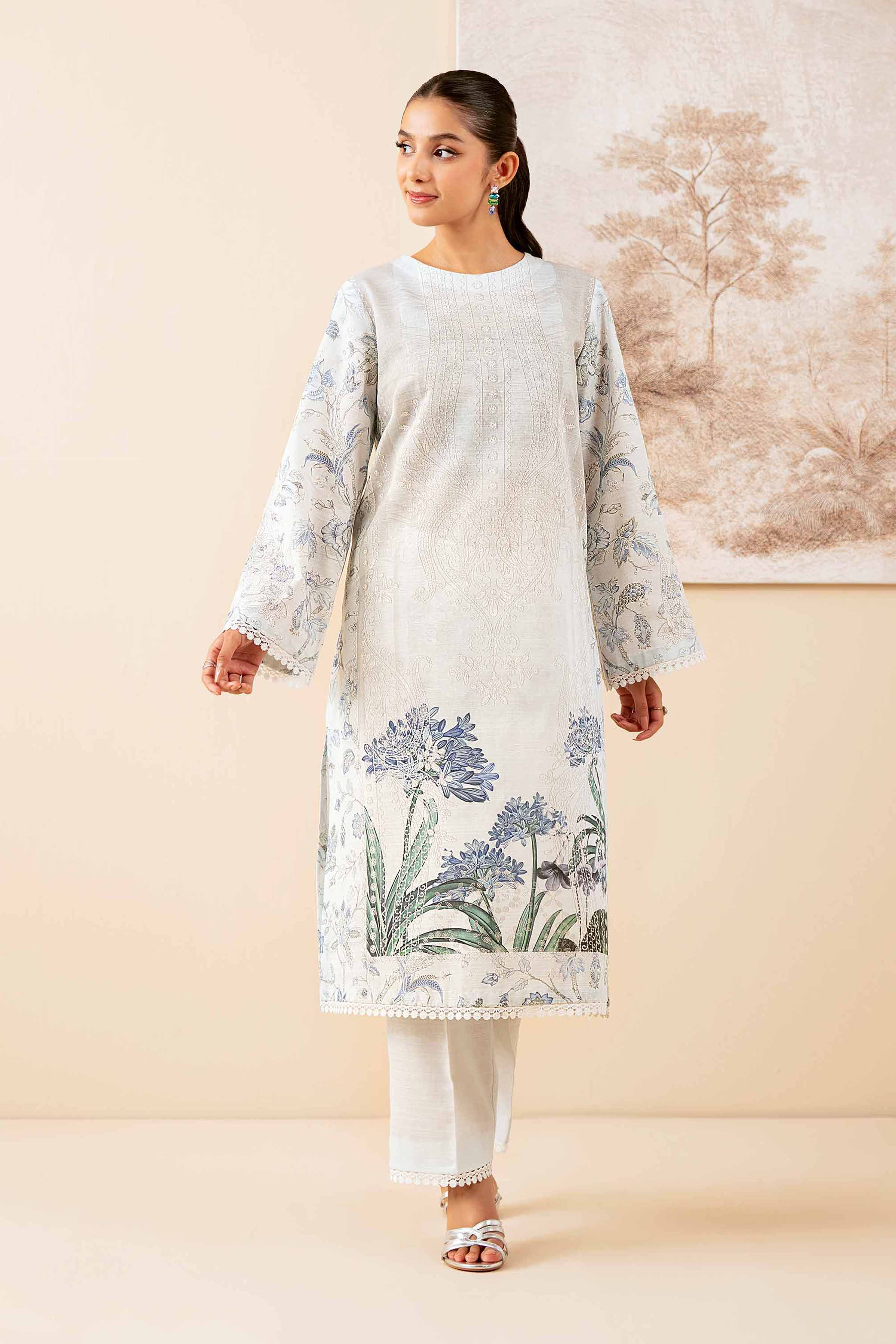 2 Piece - Digital Printed Suit - 42502796 Unstitched Green Khaddar 2PC Printed