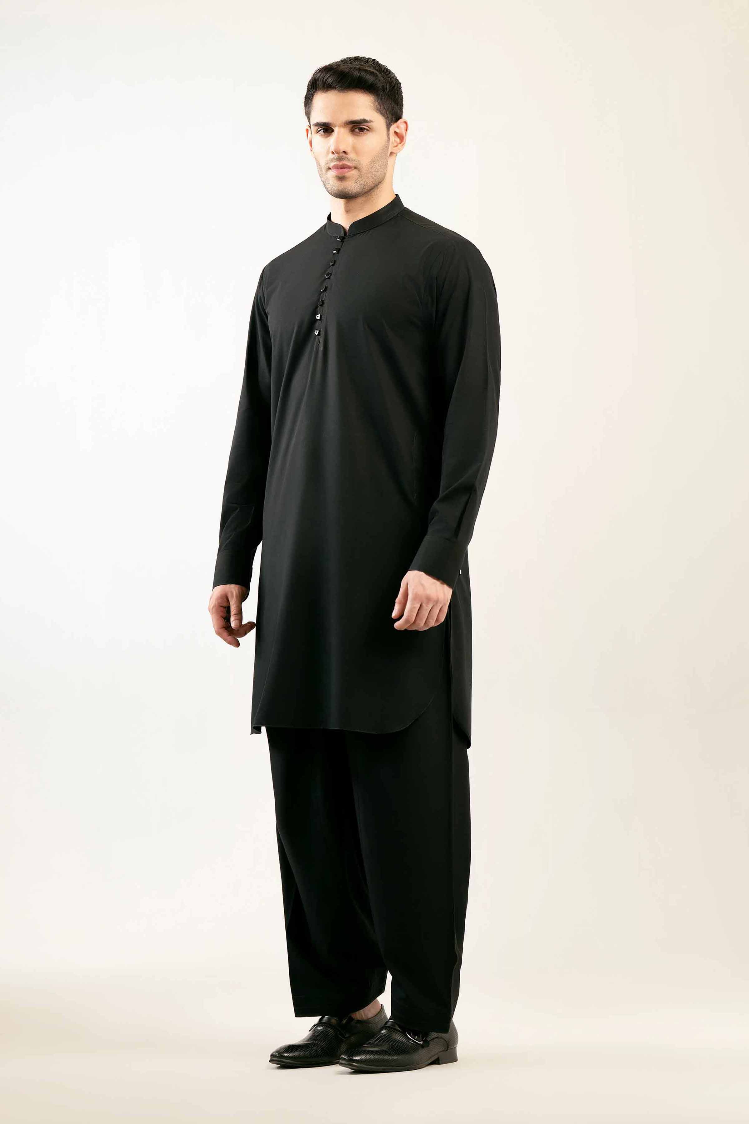 2 Piece - Naqsh Suit - 42508057 Black Wash & Wear 2PC Non-Embroidered Nishat Australia