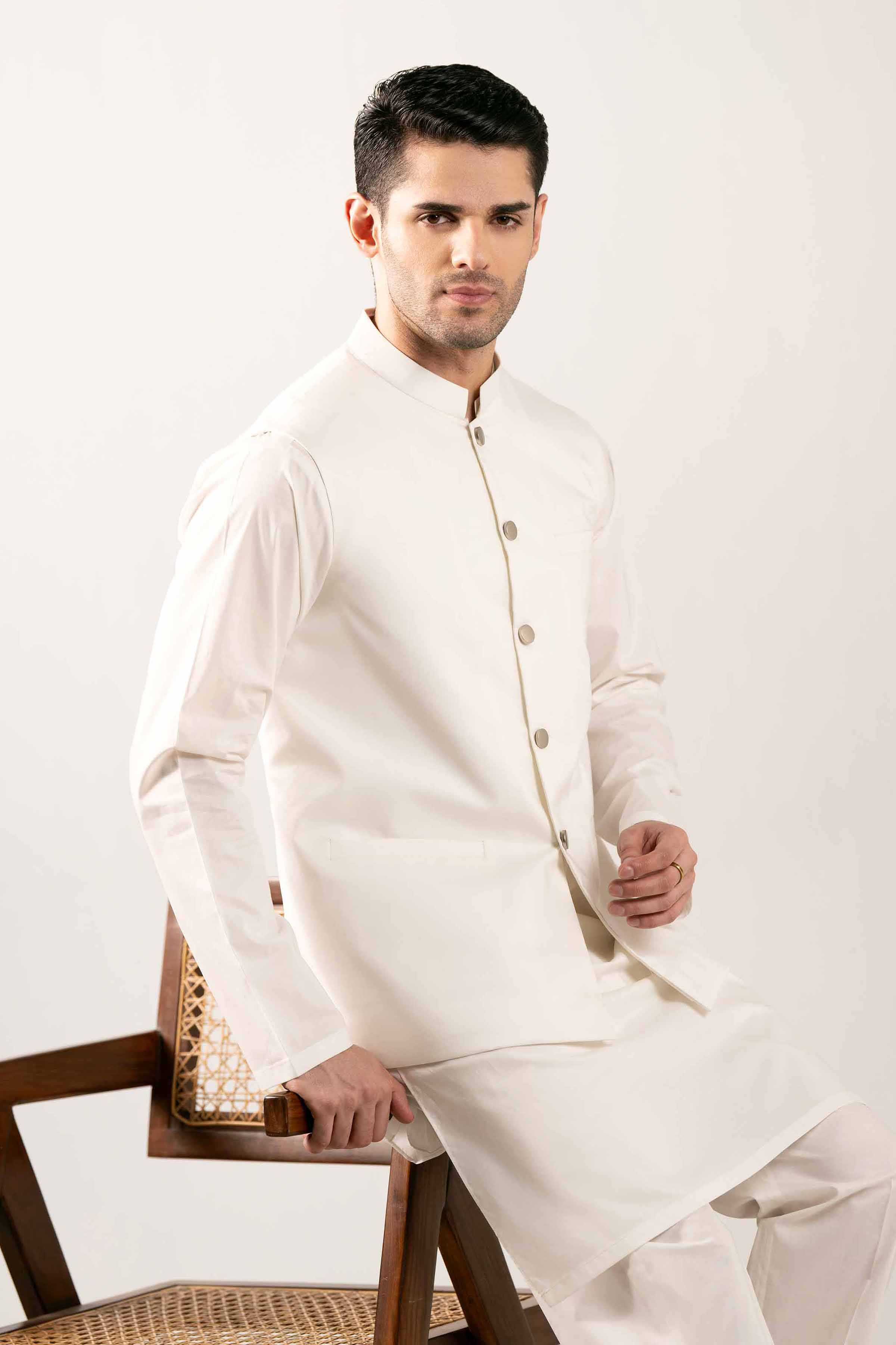 2 Piece - Naqsh Suit - 42508059 Off White Wash & Wear 2PC Non-Embroidered Nishat Australia