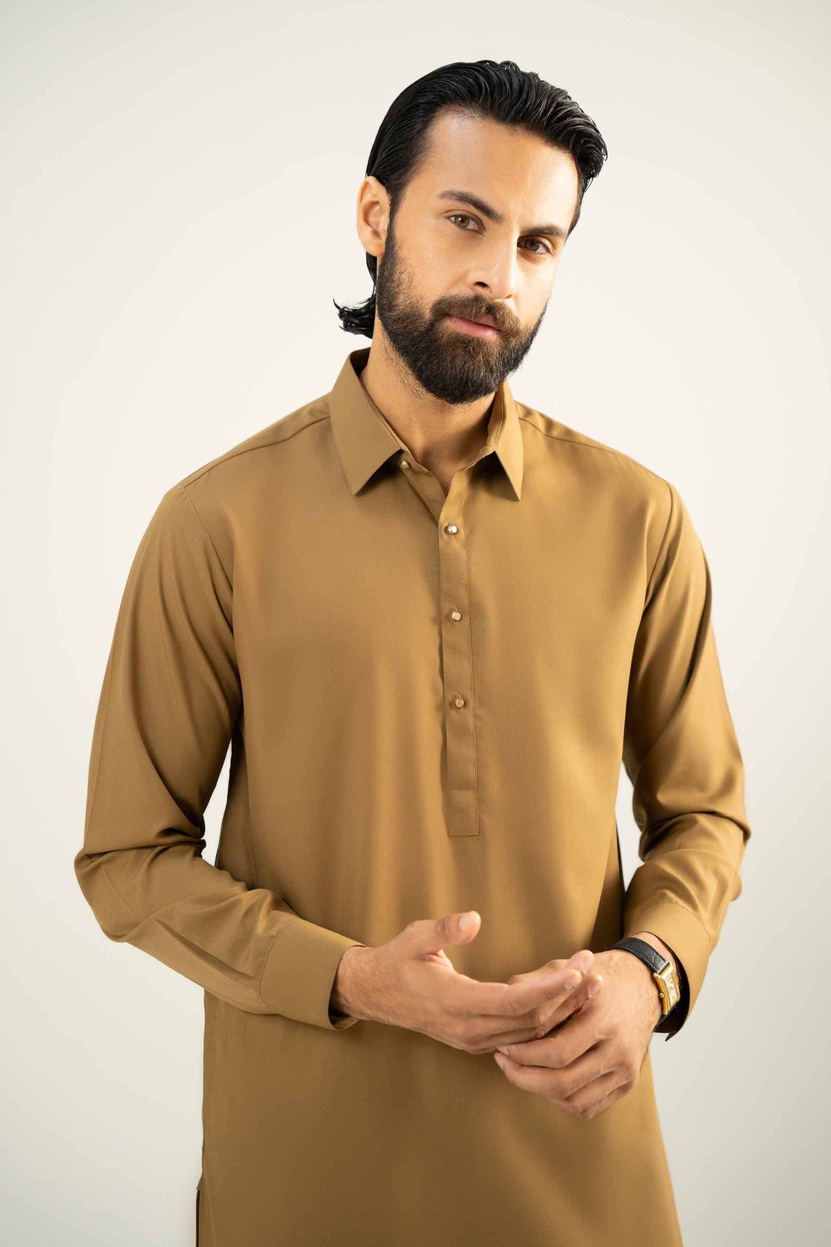 2 Piece - Naqsh Suit - 42508061 Brown Wash & Wear 2PC Non-Embroidered Nishat Australia