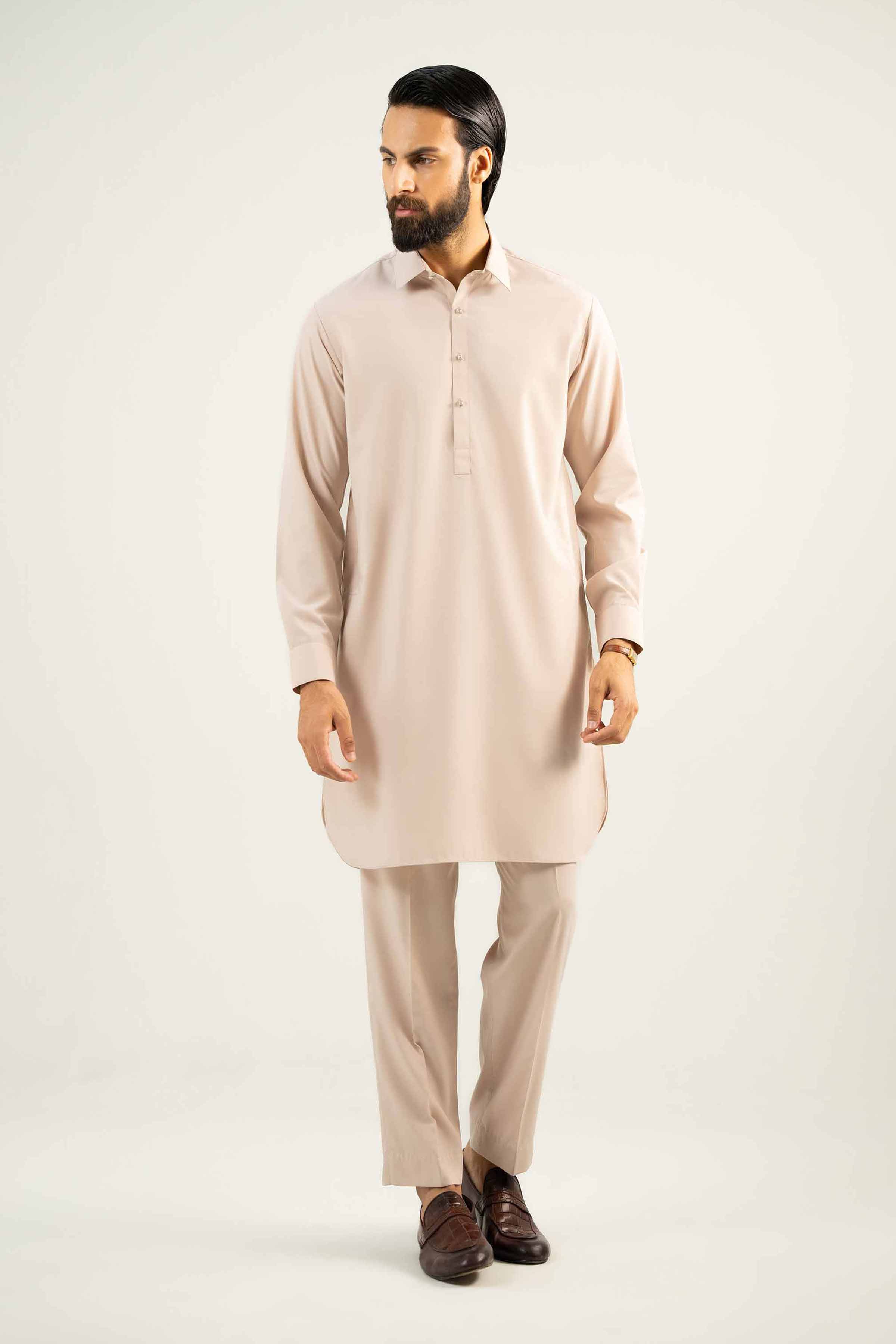 2 Piece - Naqsh Suit - 42508064 Brown Wash & Wear 2PC Non-Embroidered Nishat Australia