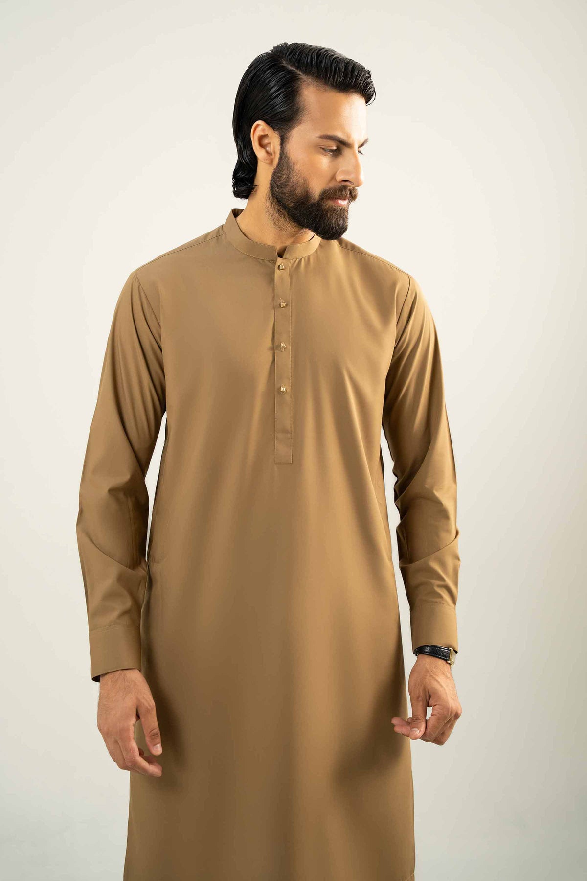 2 Piece - Naqsh Suit - 42508067 Brown Wash & Wear 2PC Non-Embroidered Nishat Australia