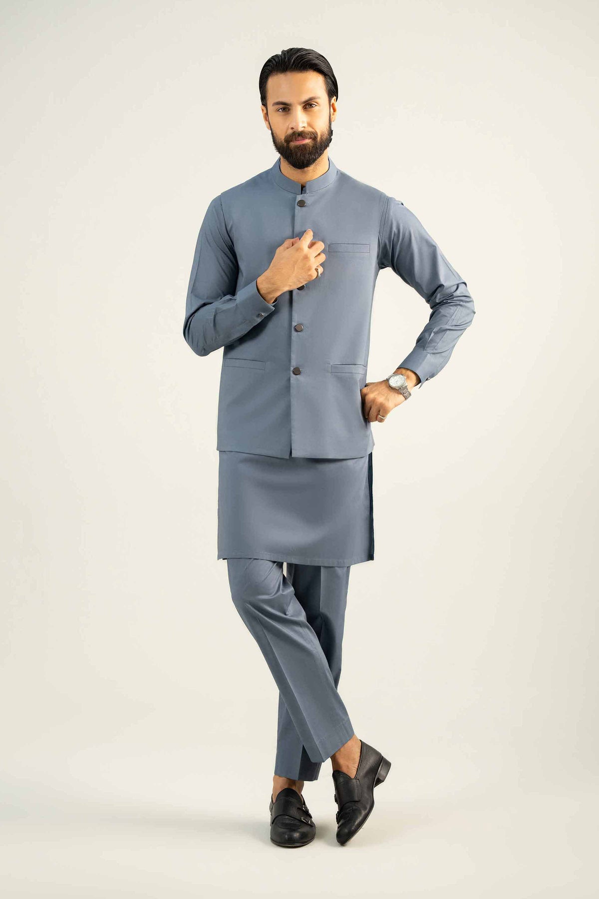 2 Piece - Naqsh Suit - 42508076 Grey Cotton 2PC Non-Embroidered Nishat Australia
