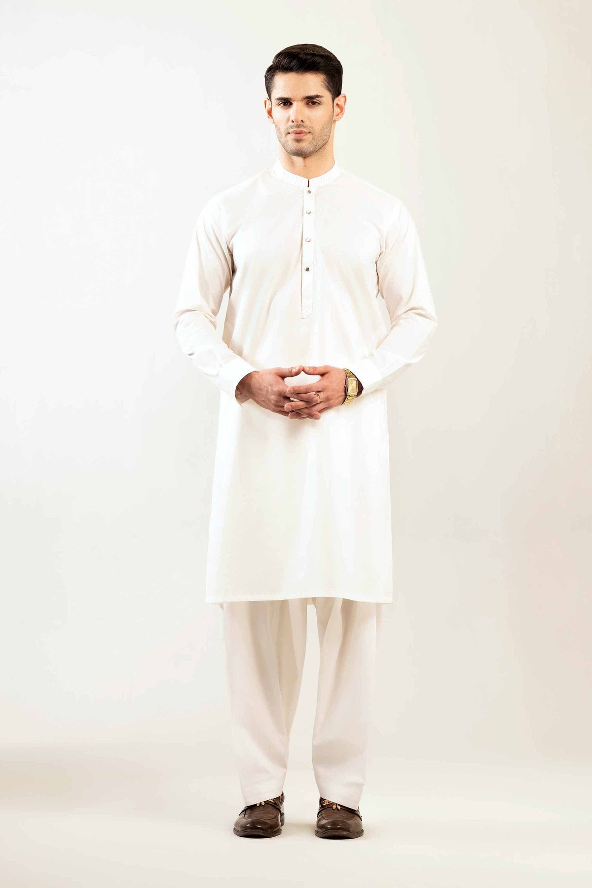 2 Piece - Naqsh Suit - 42508091 Off White Latha 2PC Non-Embroidered Nishat Australia