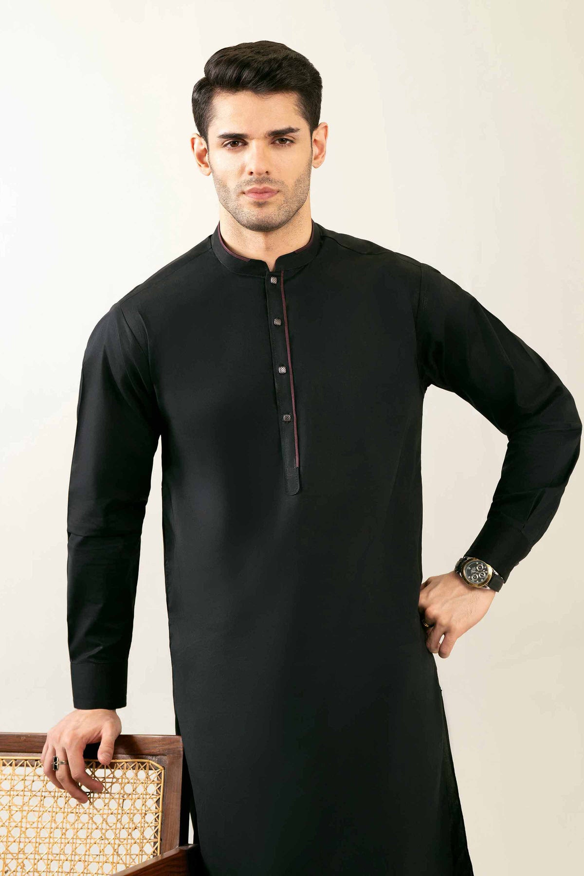 2 Piece - Naqsh Suit - 42508094 Black Latha 2PC Non-Embroidered Nishat Australia