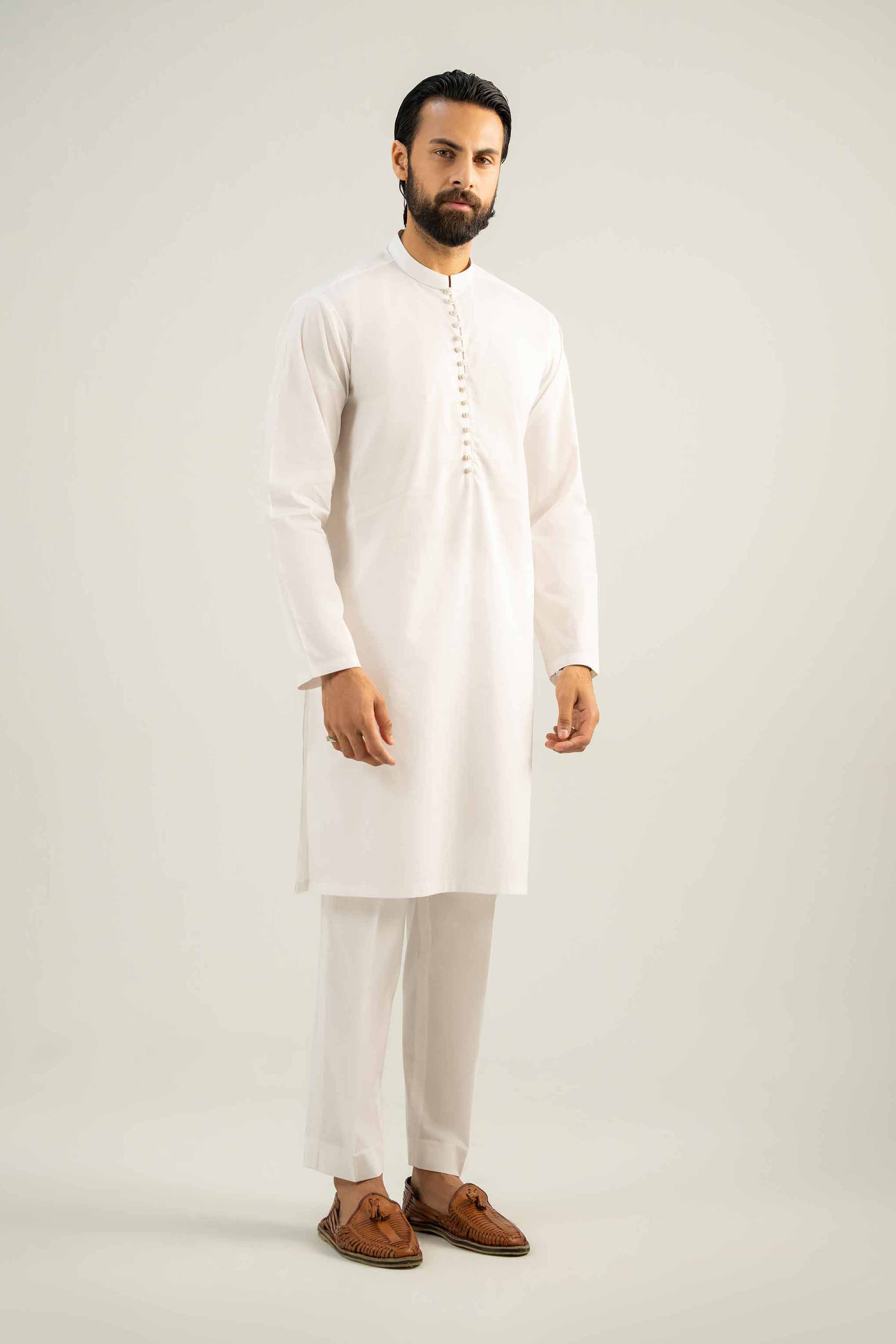 2 Piece - Naqsh Suit - 42508098 White Latha 2PC Non-Embroidered Nishat Australia