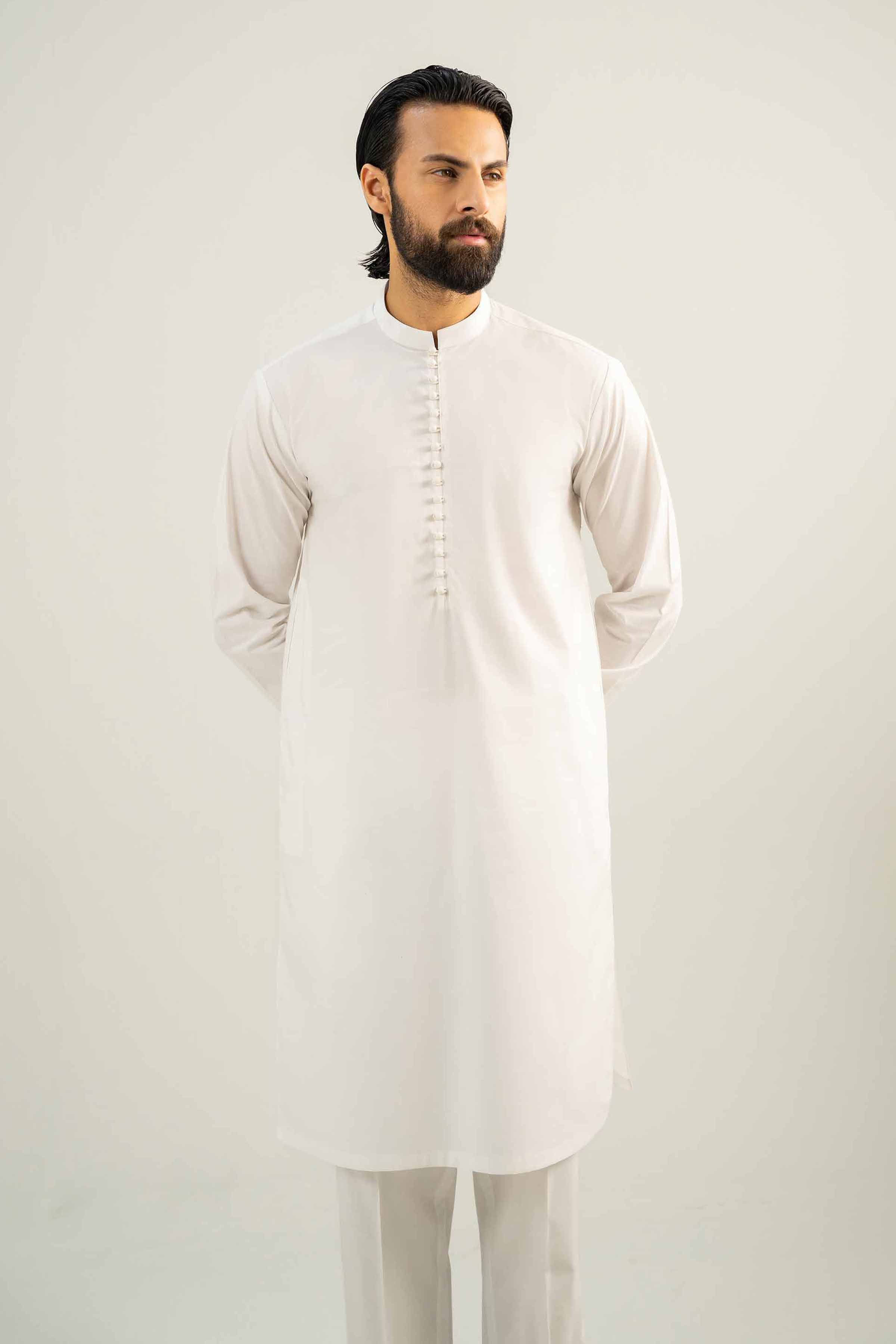 2 Piece - Naqsh Suit - 42508098 White Latha 2PC Non-Embroidered Nishat Australia