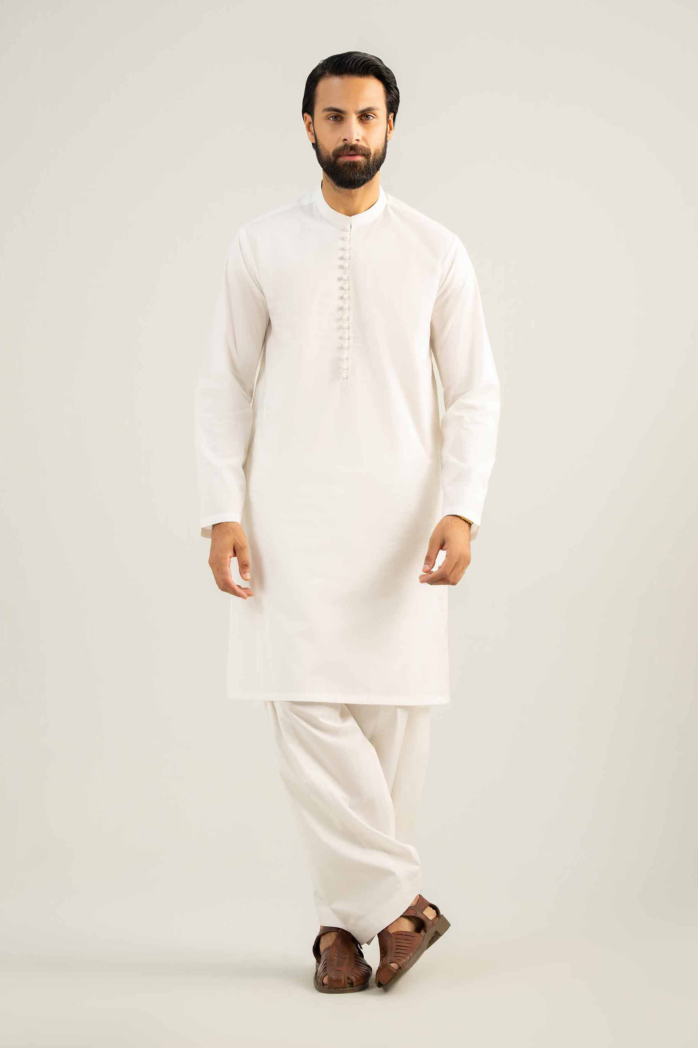 2 Piece - Naqsh Suit - 42508098 White Latha 2PC Non-Embroidered Nishat Australia
