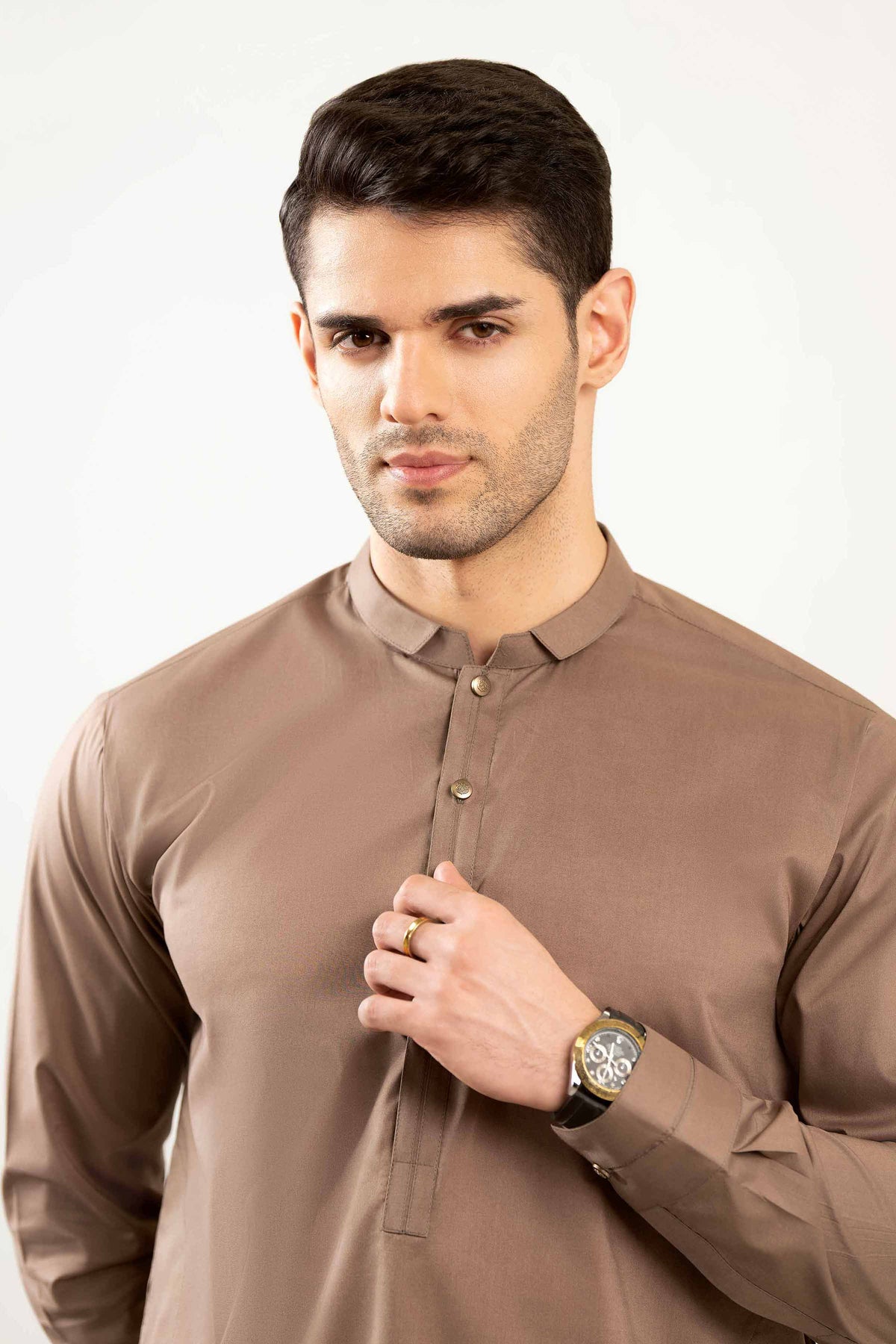 2 Piece - Naqsh Suit - 42508104 Brown Cotton 2PC Non-Embroidered Nishat Australia