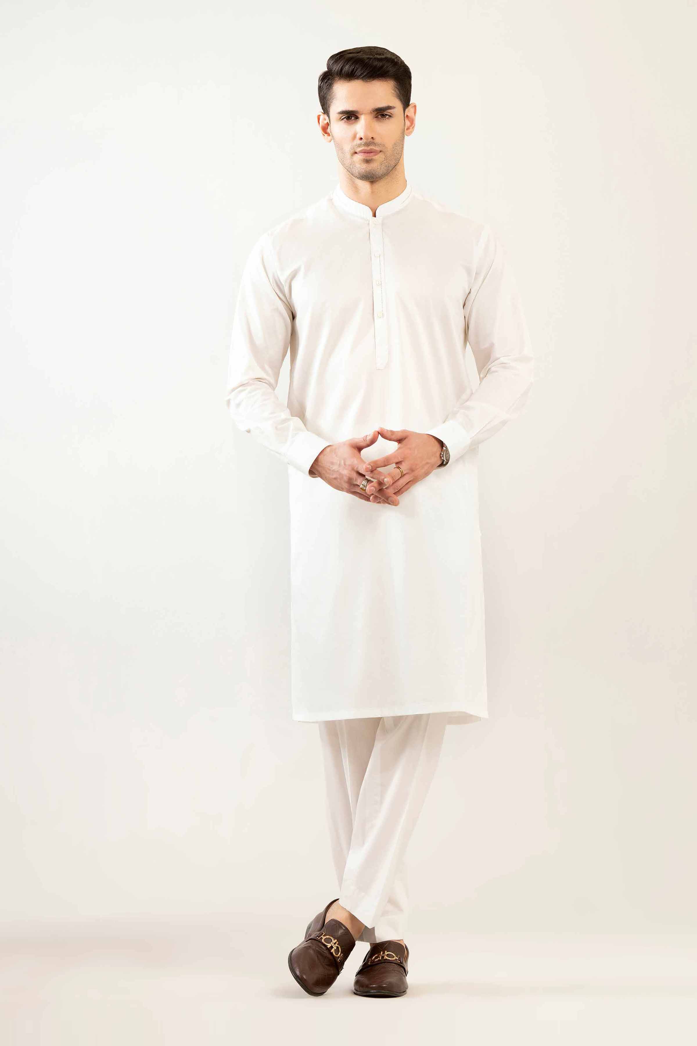 2 Piece - Naqsh Suit - 42508115 White Cotton 2PC Non-Embroidered Nishat Australia