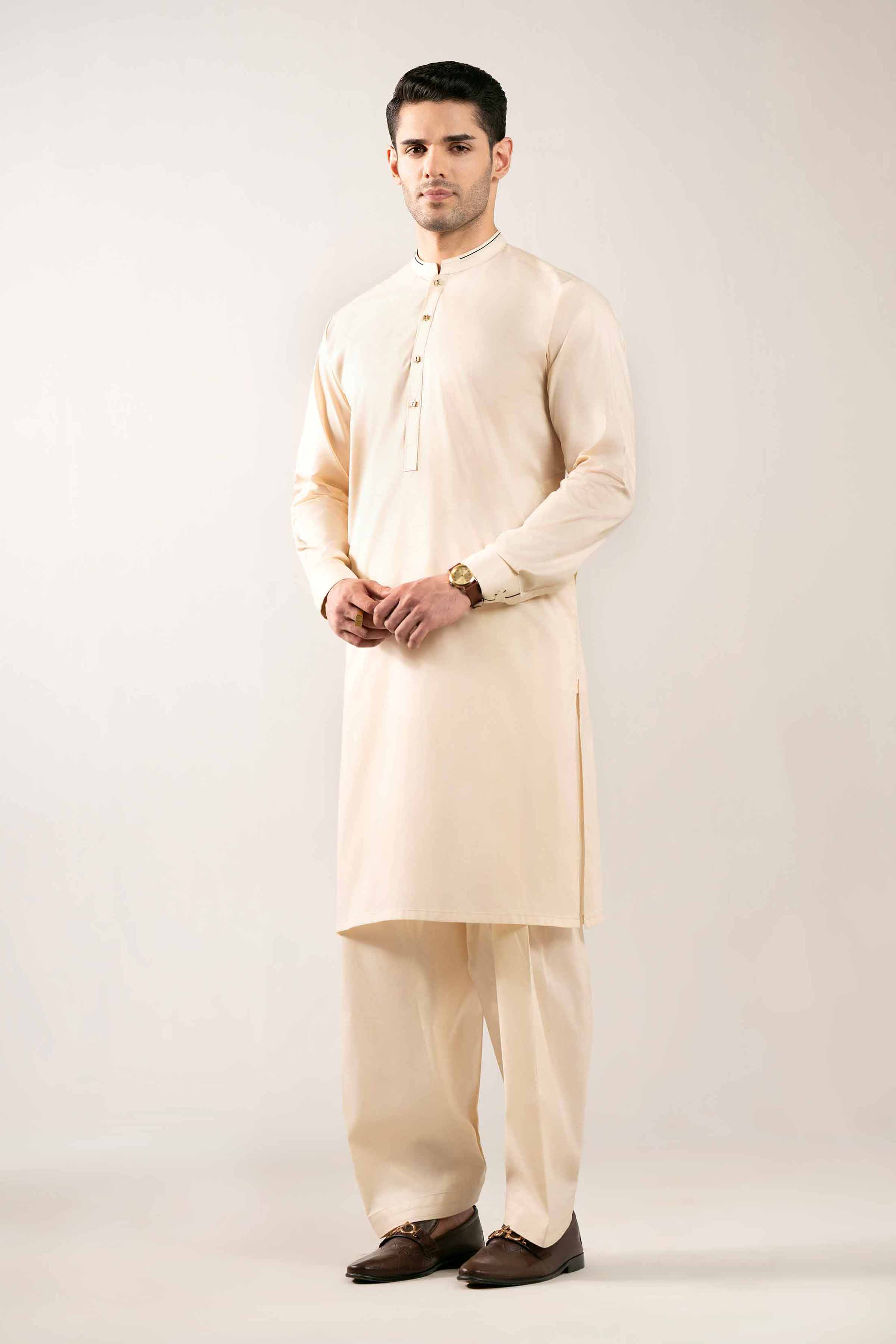 2 Piece - Naqsh Suit - 42508116 Beige Cotton 2PC Non-Embroidered Nishat Australia