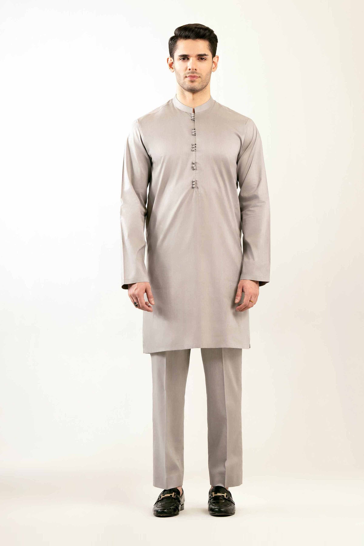 2 Piece - Naqsh Suit - 42508118 Grey Cotton 2PC Non-Embroidered Nishat Australia