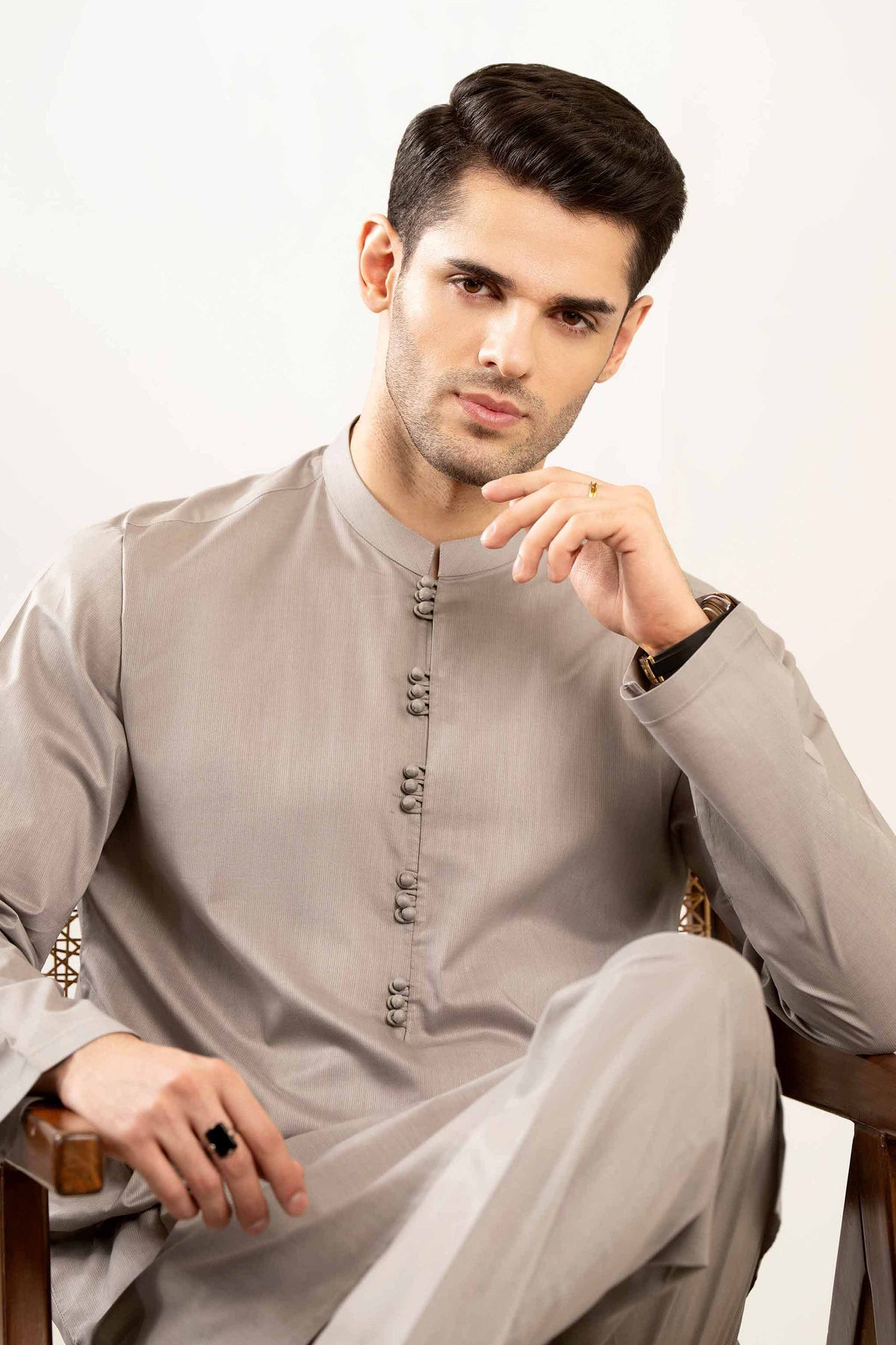 2 Piece - Naqsh Suit - 42508118 Grey Cotton 2PC Non-Embroidered Nishat Australia