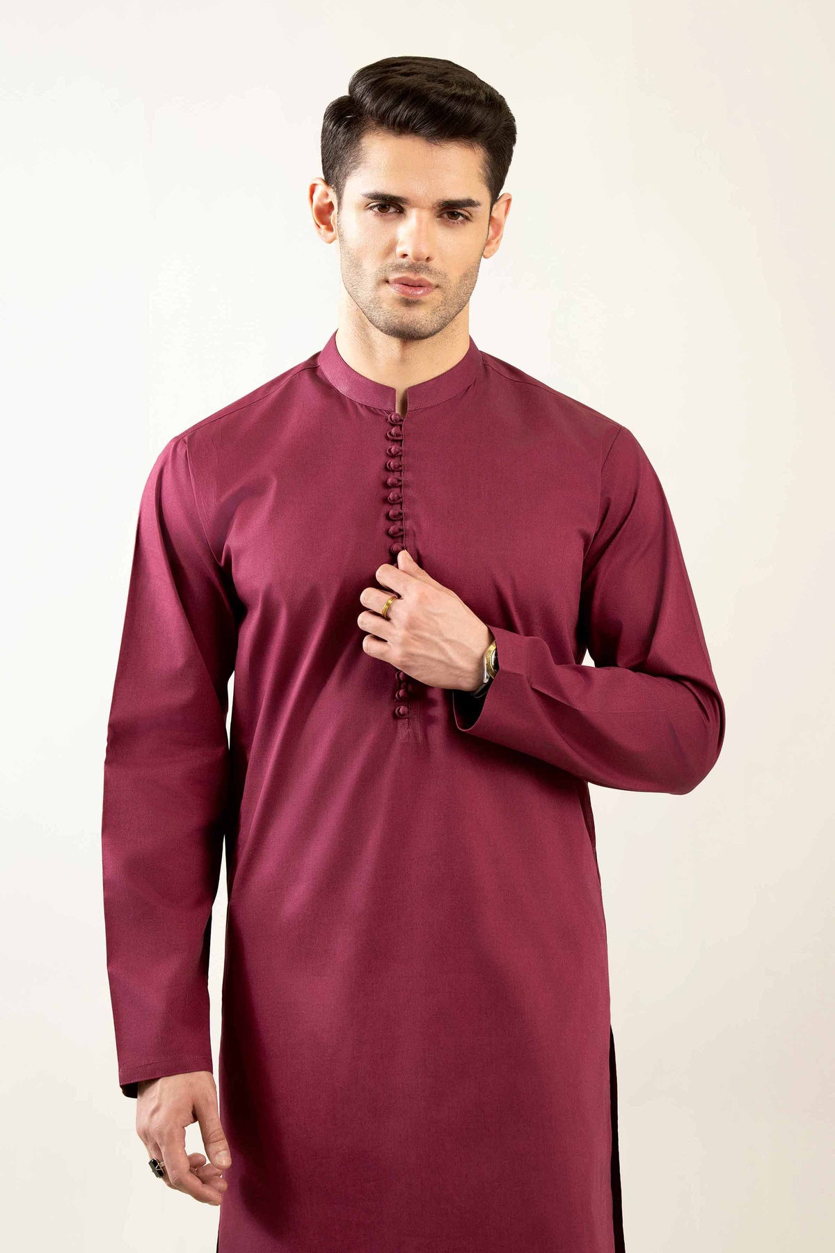 2 Piece - Naqsh Suit - 42508150 Maroon Cotton 2PC Non-Embroidered Nishat Australia