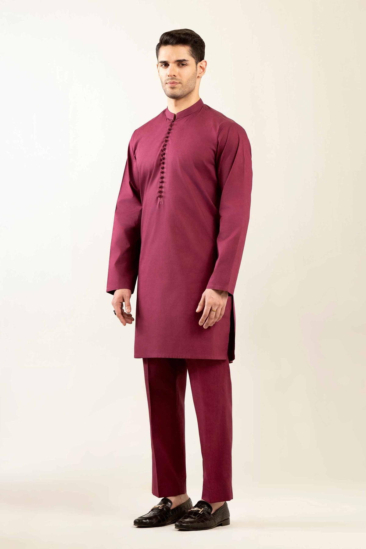 2 Piece - Naqsh Suit - 42508150 Maroon Cotton 2PC Non-Embroidered Nishat Australia