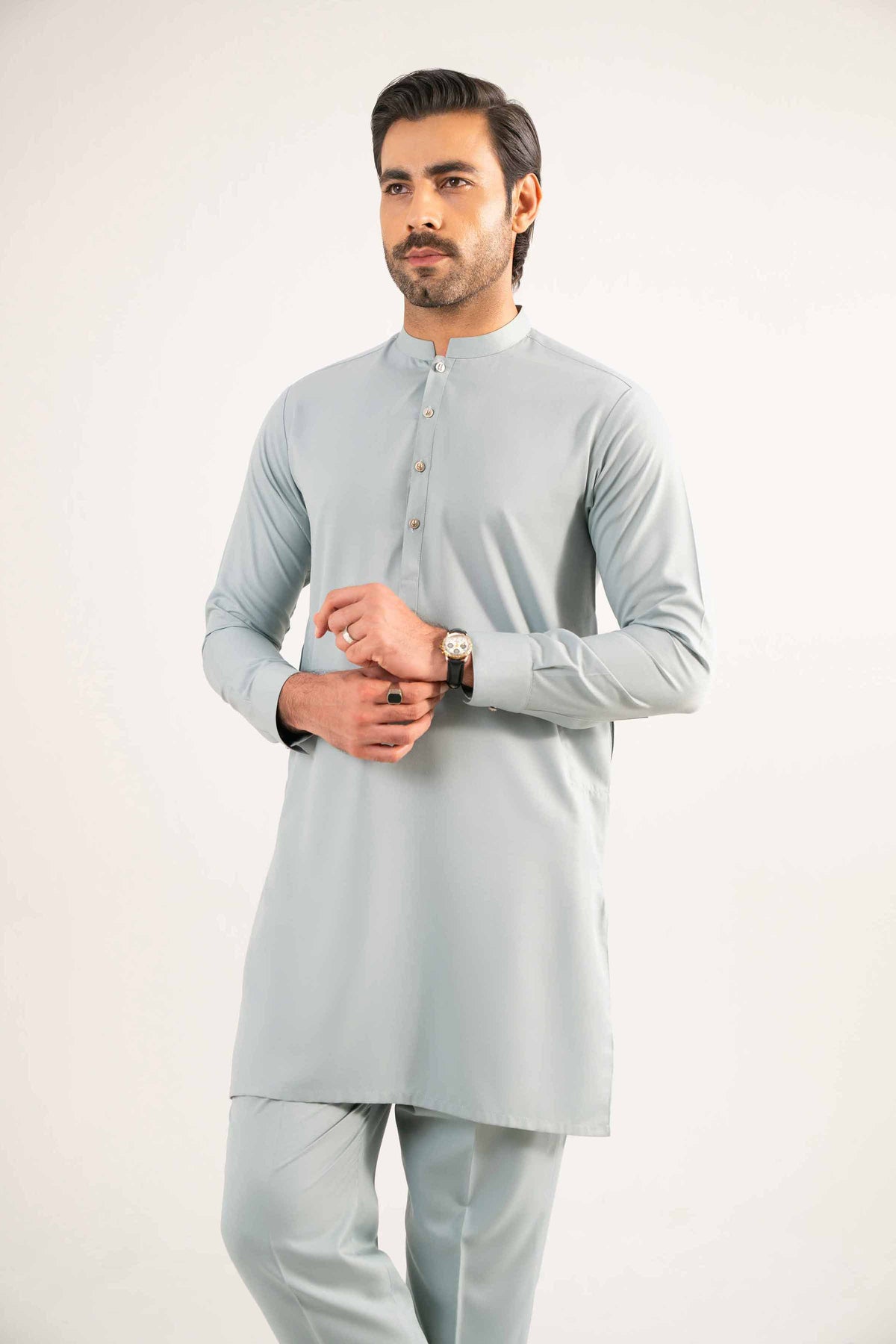 2 Piece - Naqsh Suit - 42508179 Grey Wash & Wear 2PC Non-Embroidered Nishat Australia