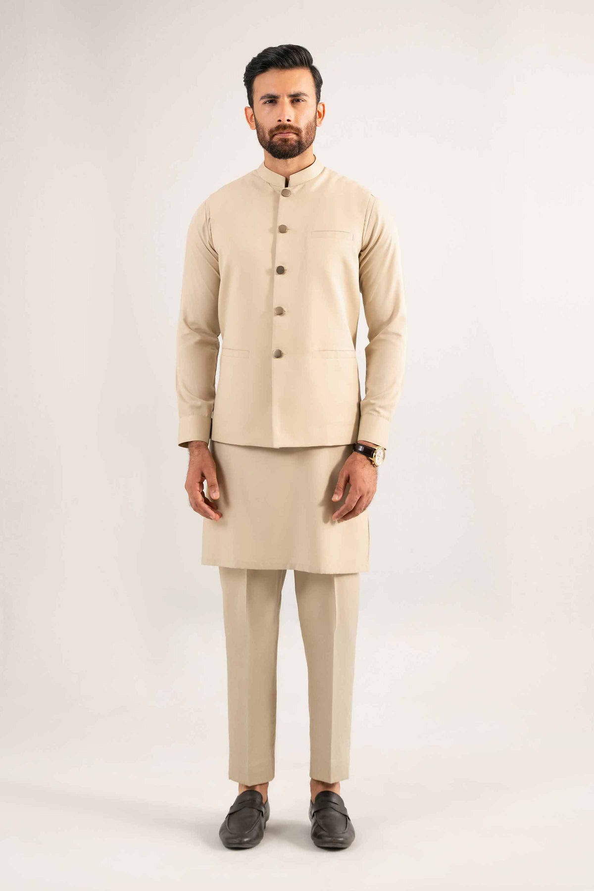 2 Piece - Naqsh Suit - 42508180 Beige Wash & Wear 2PC Non-Embroidered Nishat Australia