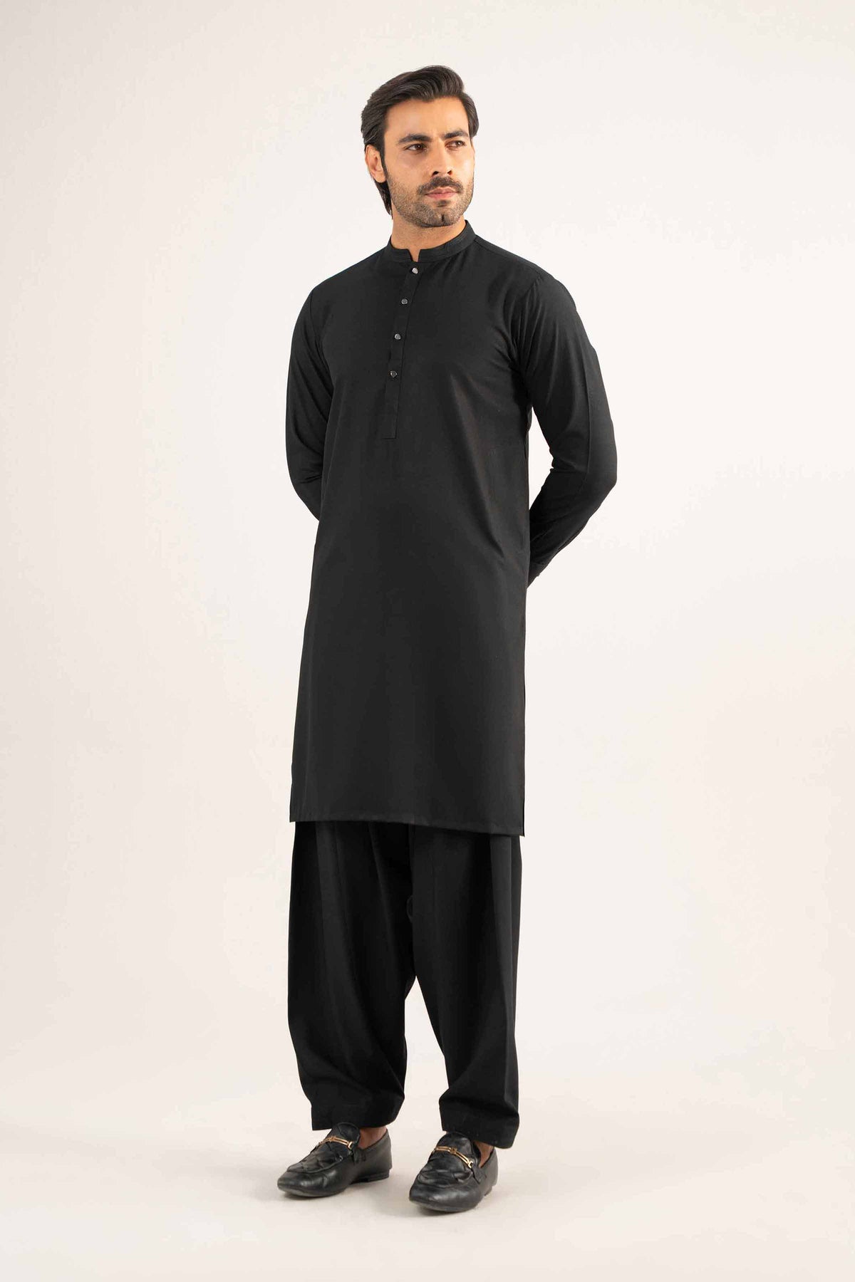 2 Piece - Naqsh Suit - 42508182 Black Wash & Wear 2PC Non-Embroidered Nishat Australia