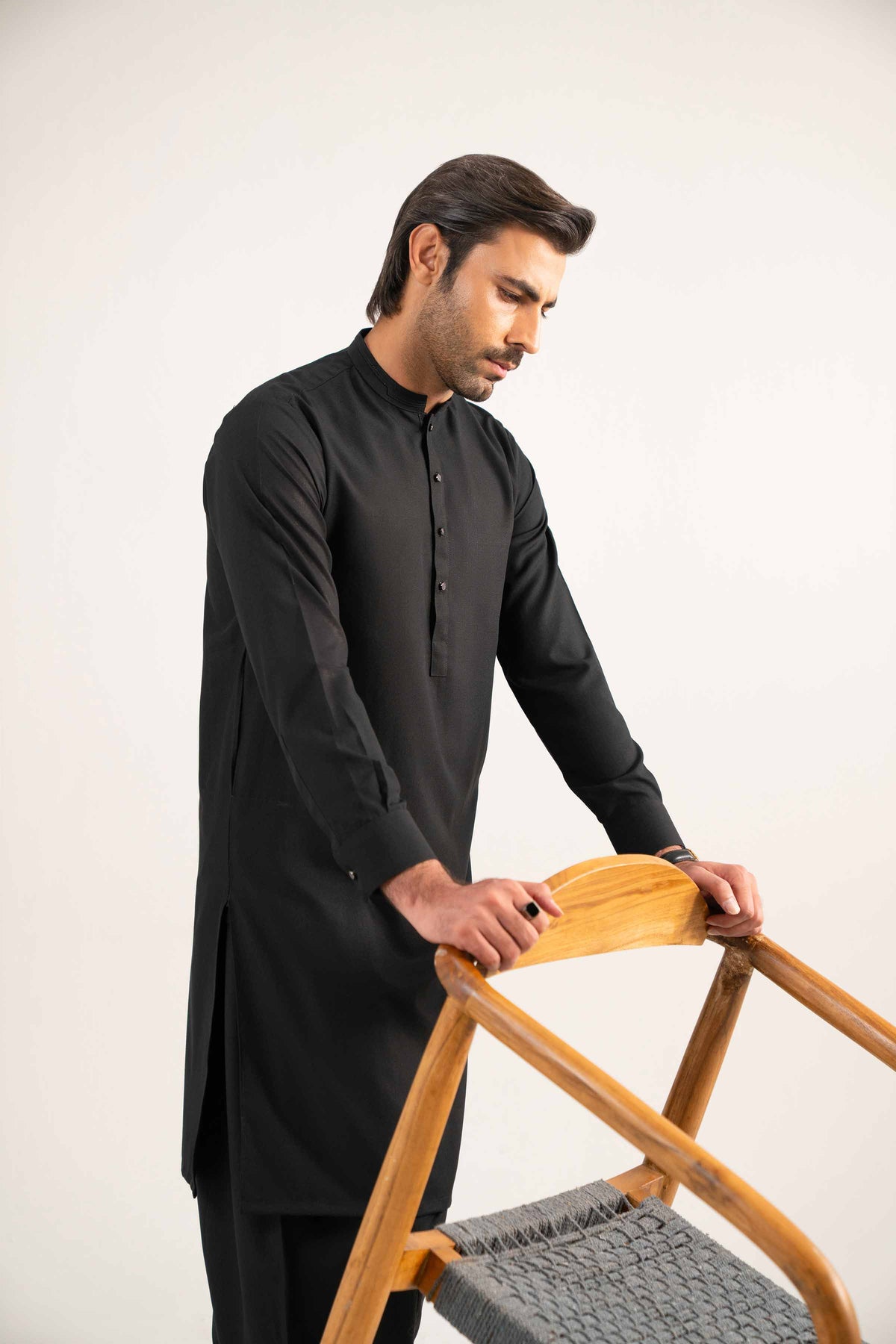 2 Piece - Naqsh Suit - 42508182 Black Wash & Wear 2PC Non-Embroidered Nishat Australia