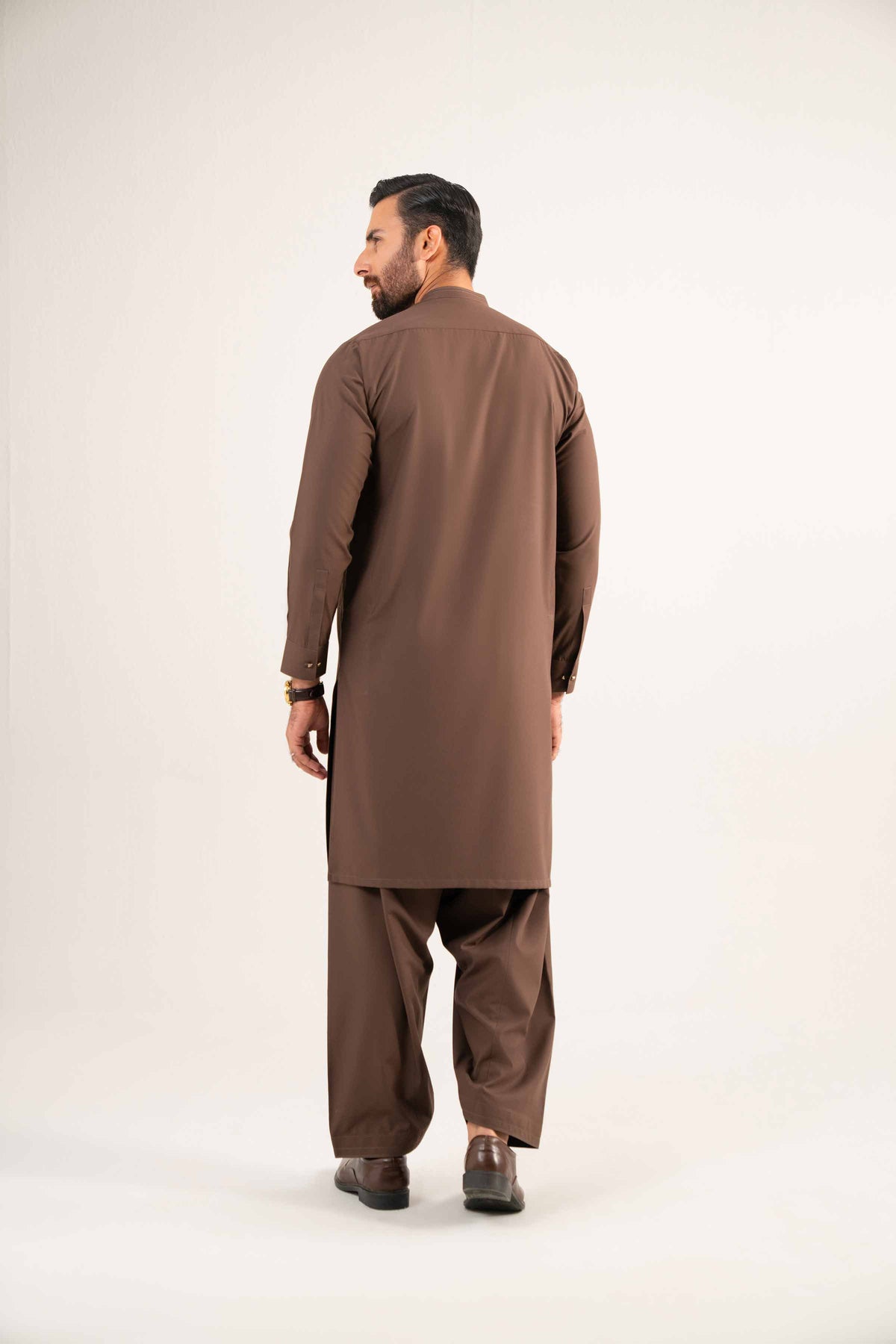 2 Piece - Naqsh Suit - 42508189 Brown Wash & Wear 2PC Non-Embroidered Nishat Australia