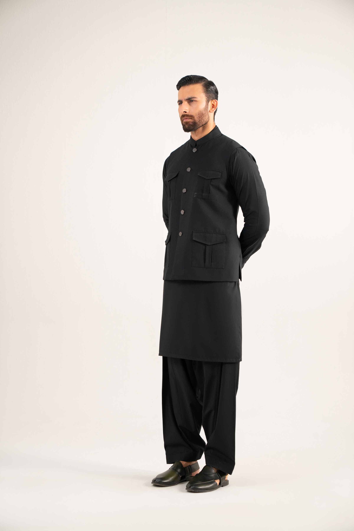 2 Piece - Naqsh Suit - 42508191 Black Wash & Wear 2PC Non-Embroidered Nishat Australia