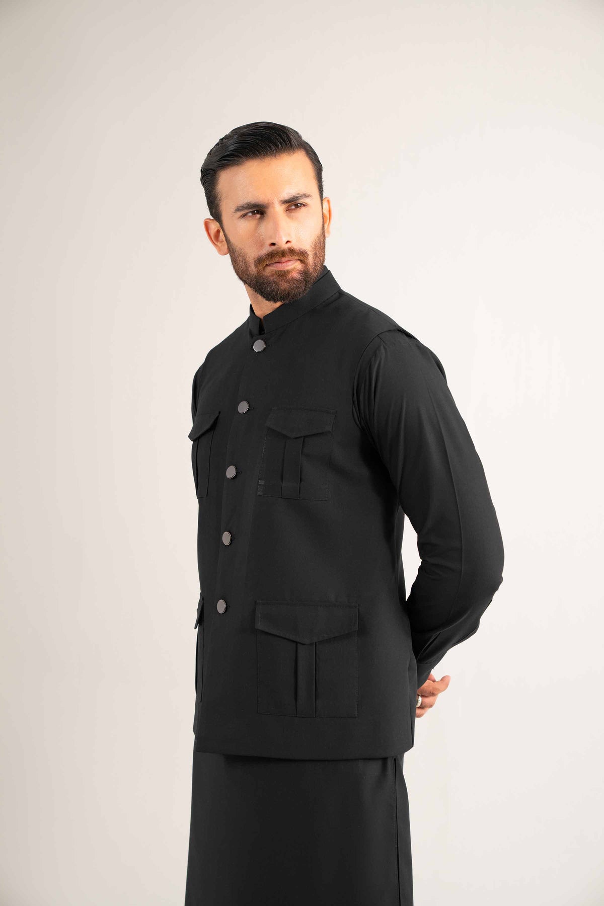 2 Piece - Naqsh Suit - 42508191 Black Wash & Wear 2PC Non-Embroidered Nishat Australia