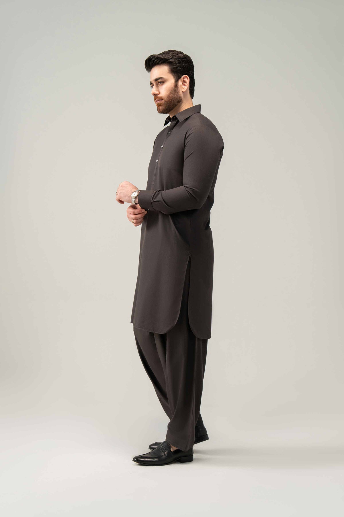 2 Piece - Naqsh Suit - 42508193 Brown Wash & Wear 2PC Non-Embroidered Nishat Australia