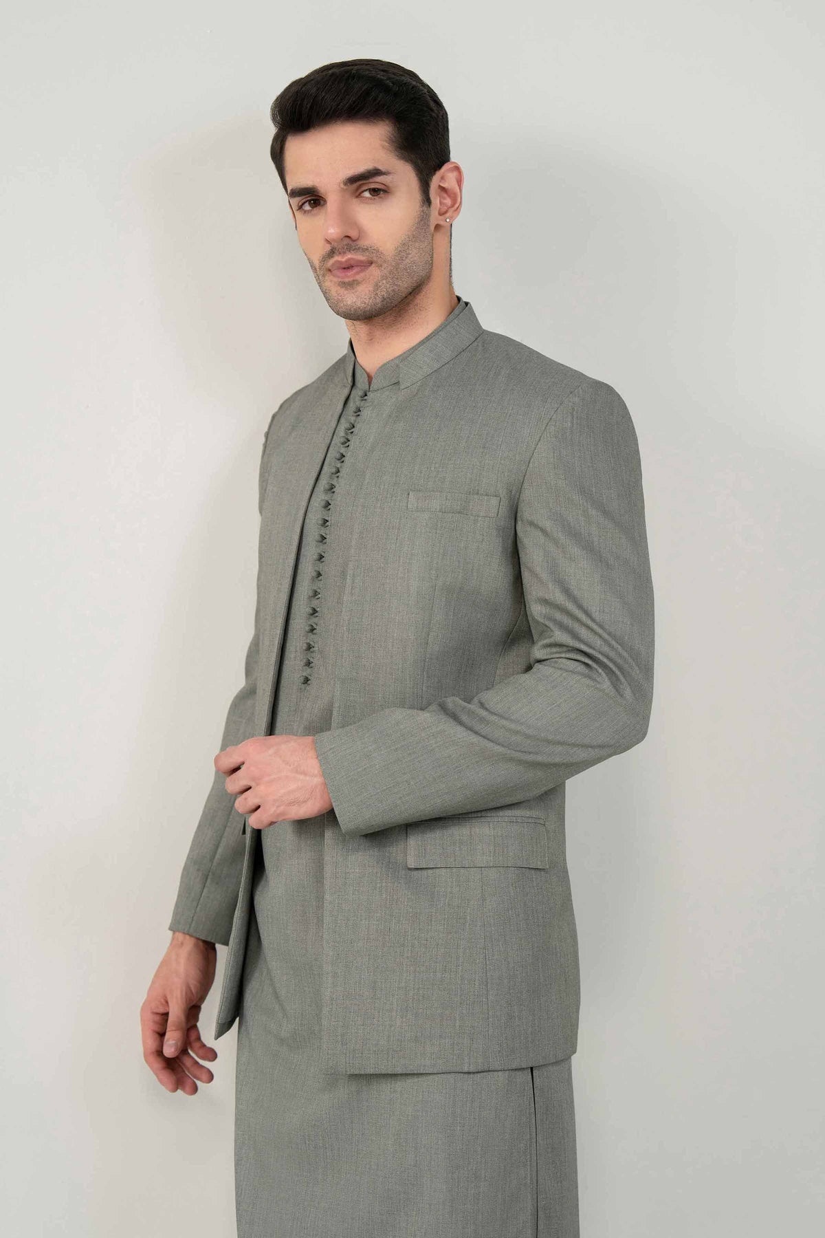 2 Piece - Naqsh Suit - 42508194 Grey Wash & Wear 2PC Non-Embroidered Nishat Australia