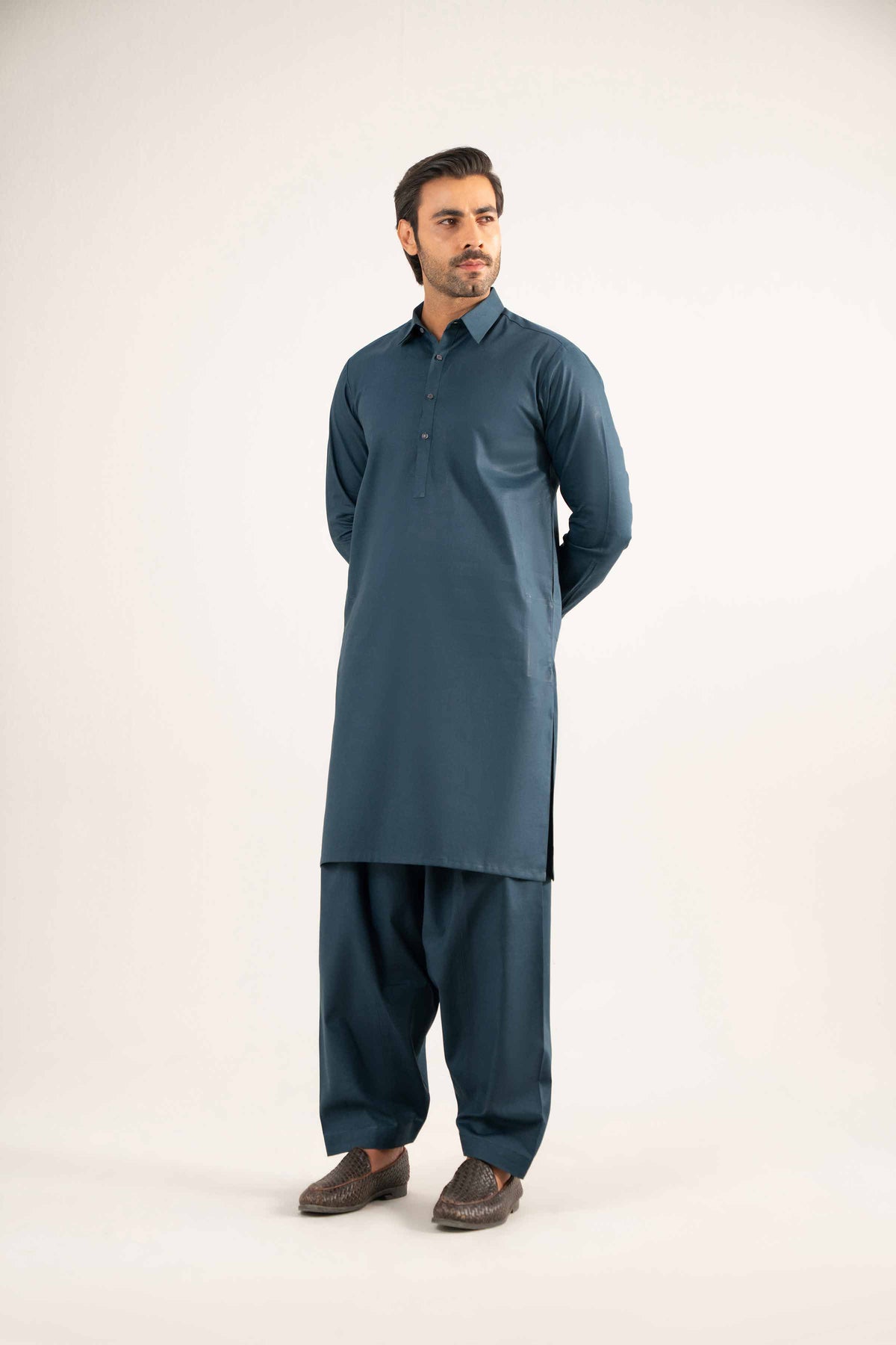2 Piece - Naqsh Suit - 42508197 Navy Wash & Wear 2PC Non-Embroidered Nishat Australia