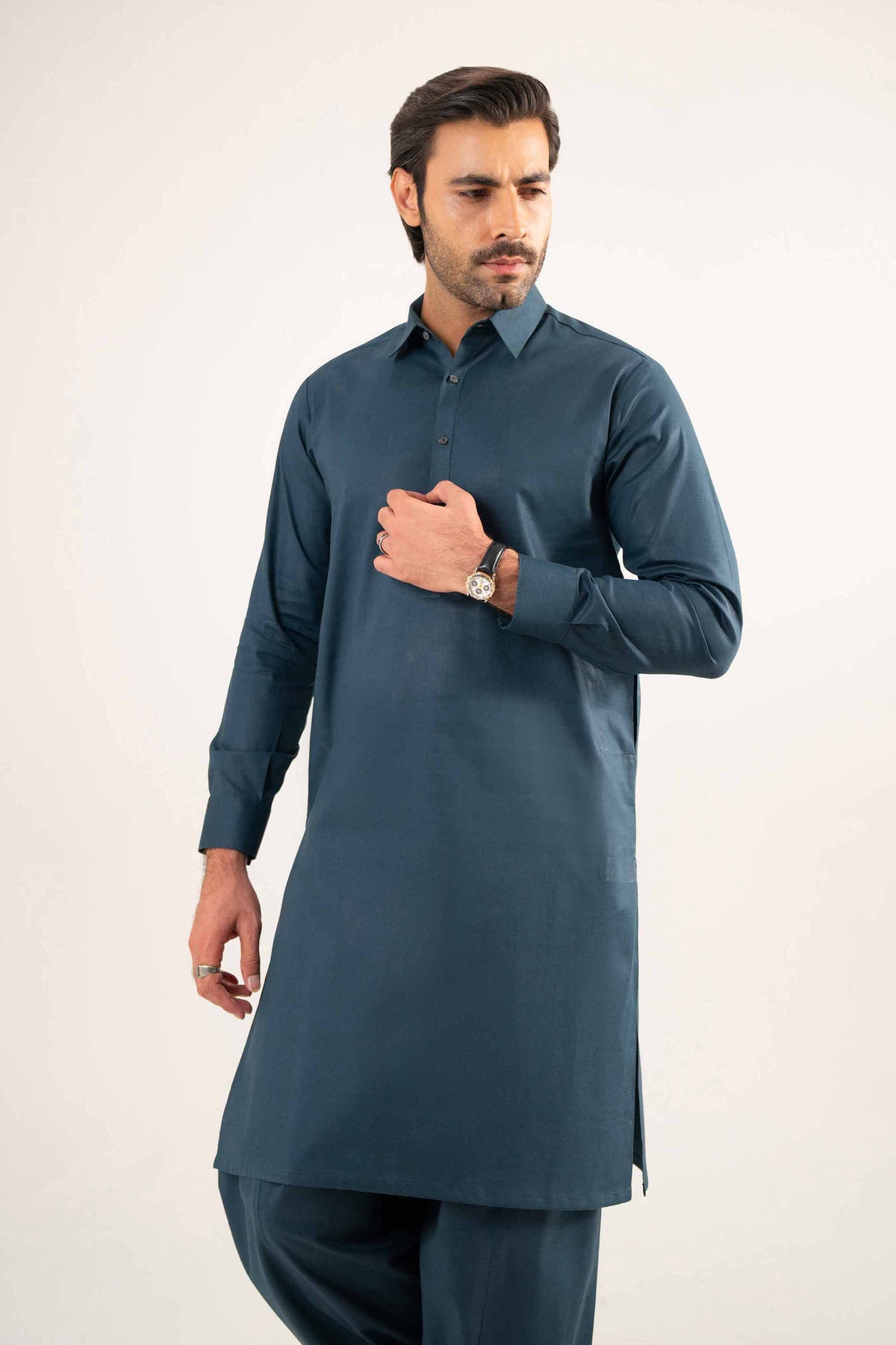 2 Piece - Naqsh Suit - 42508197 Navy Wash & Wear 2PC Non-Embroidered Nishat Australia