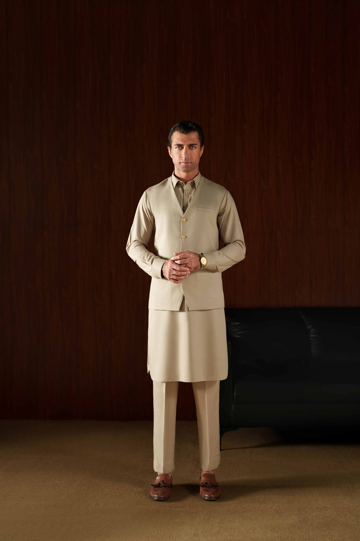 2 Piece - Naqsh Suit - 42508212 Beige Wash & Wear 2PC Non-Embroidered Nishat Australia