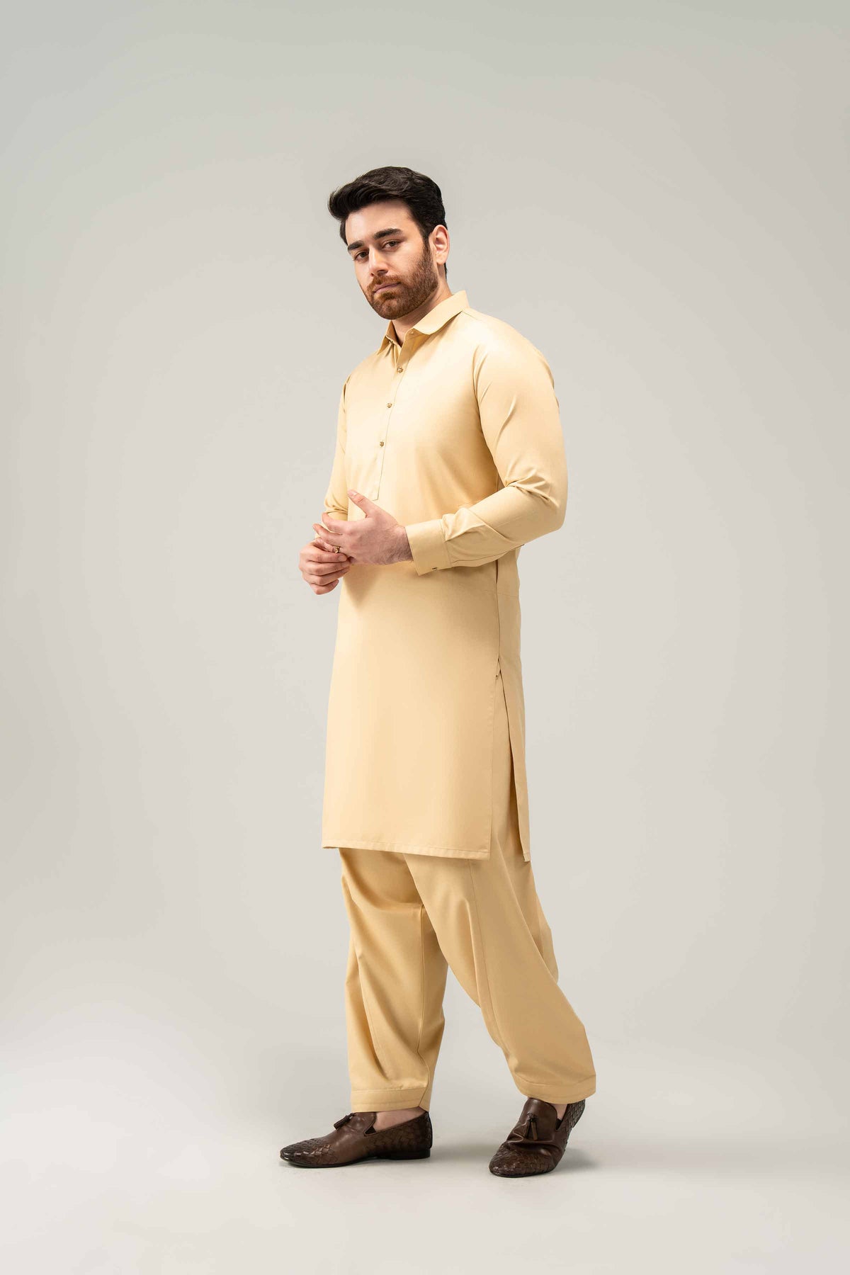 2 Piece - Naqsh Suit - 42508245 Beige Wash & Wear 2PC Non-Embroidered Nishat Australia