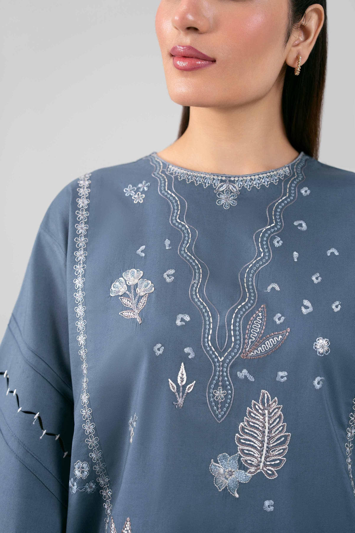 2 Piece - Embroidered Suit - 42601428 Blue Lawn 2PC Embroidered Nishat Australia
