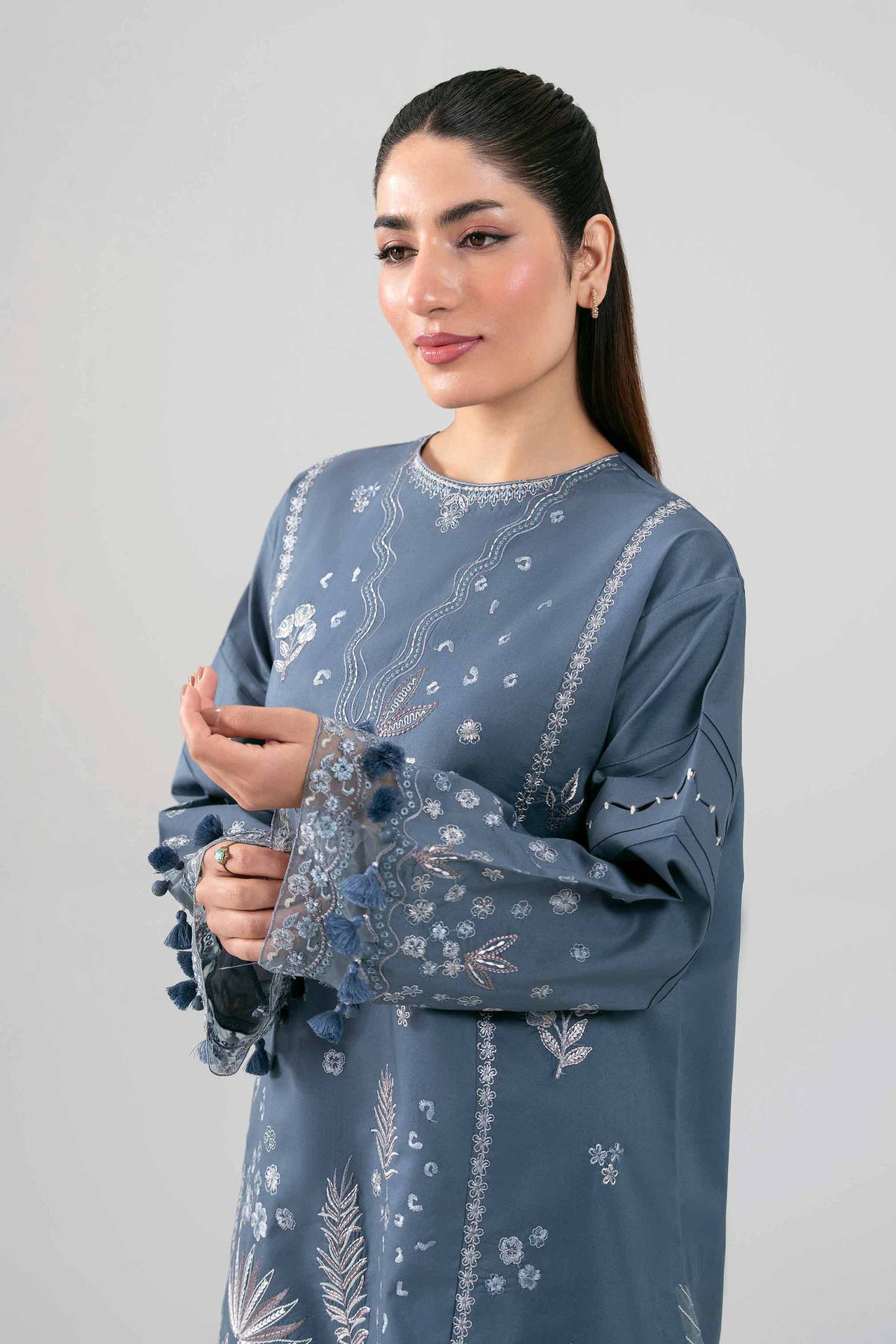 2 Piece - Embroidered Suit - 42601428 Blue Lawn 2PC Embroidered Nishat Australia