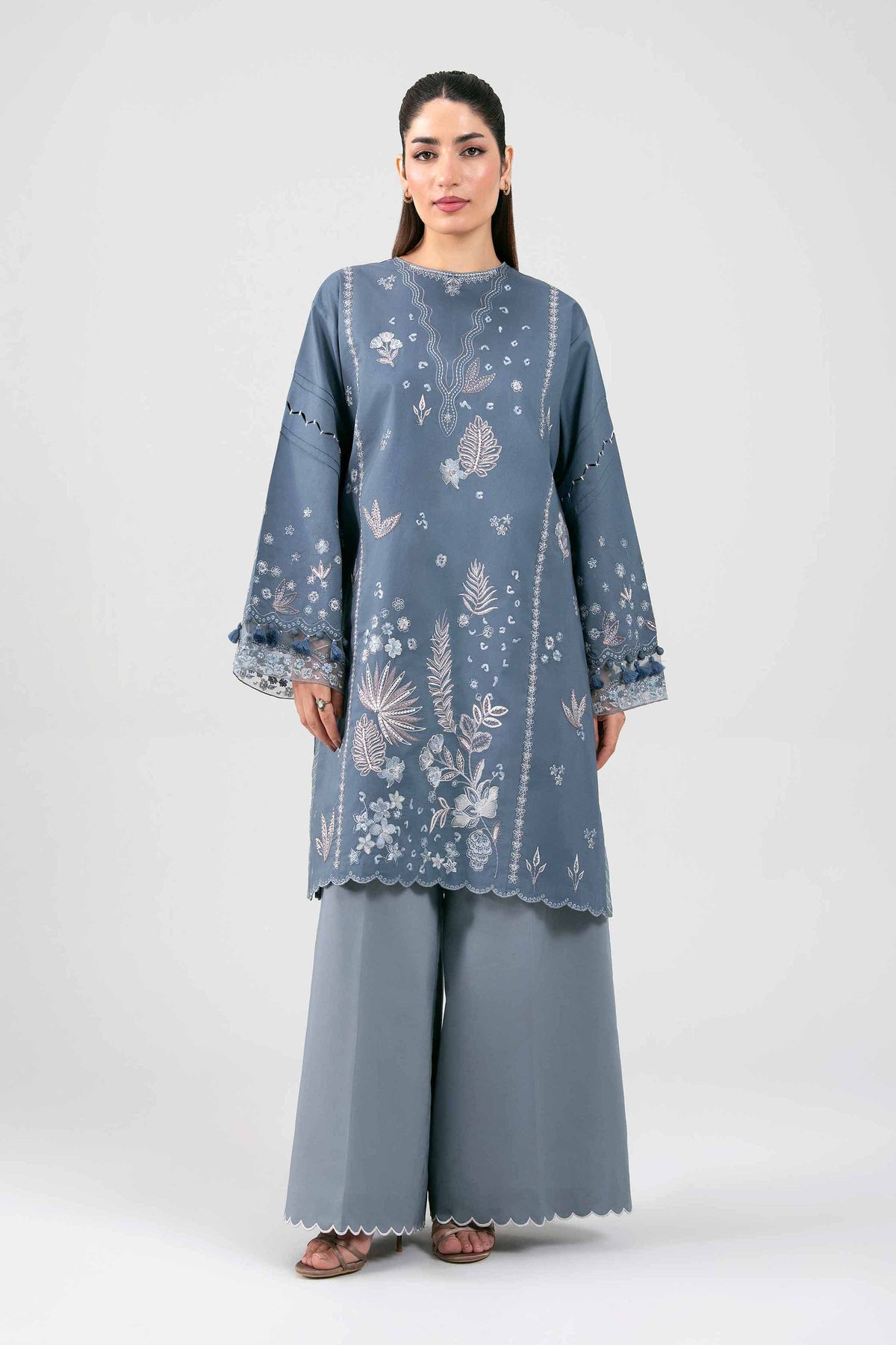 2 Piece - Embroidered Suit - 42601428 Blue Lawn 2PC Embroidered Nishat Australia