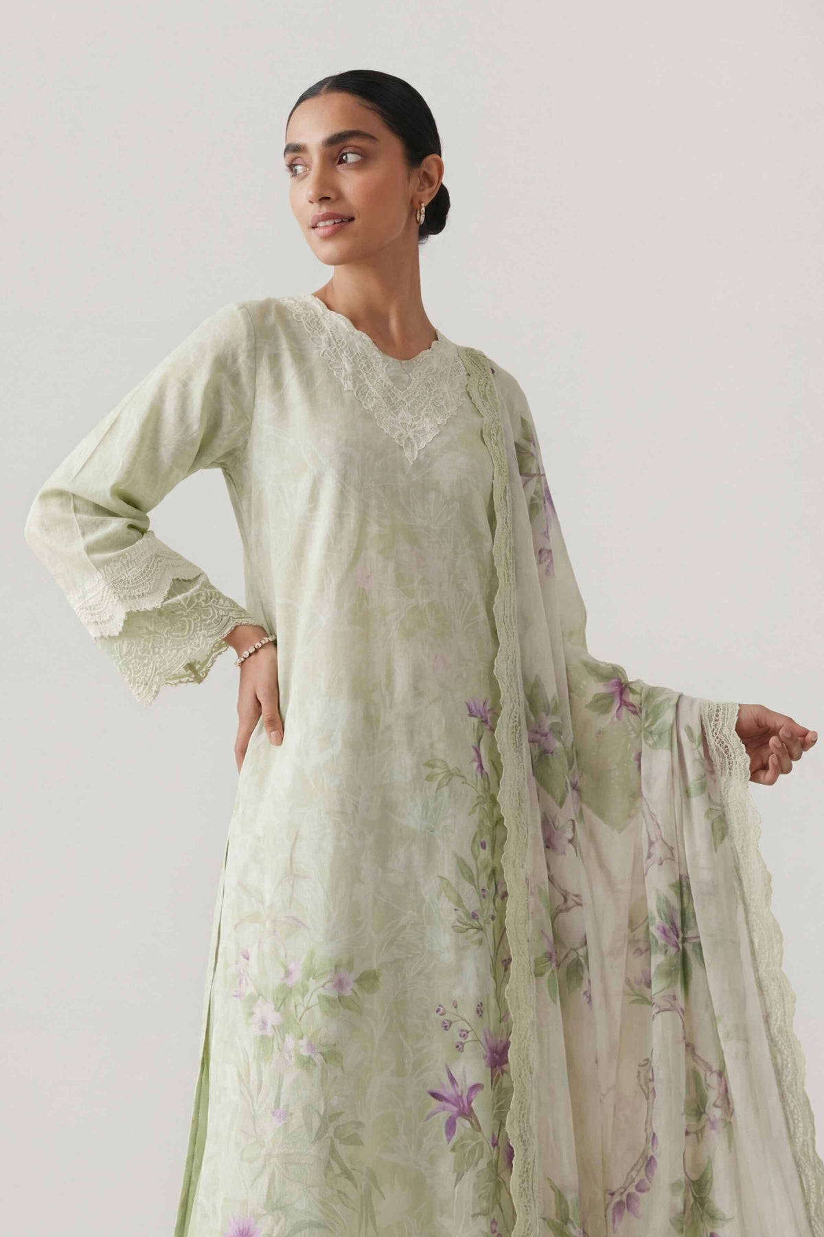 3 Piece - Digital Printed Embroidered Suit - 42601460 Beige Lawn 3PC Embroidered Nishat Australia