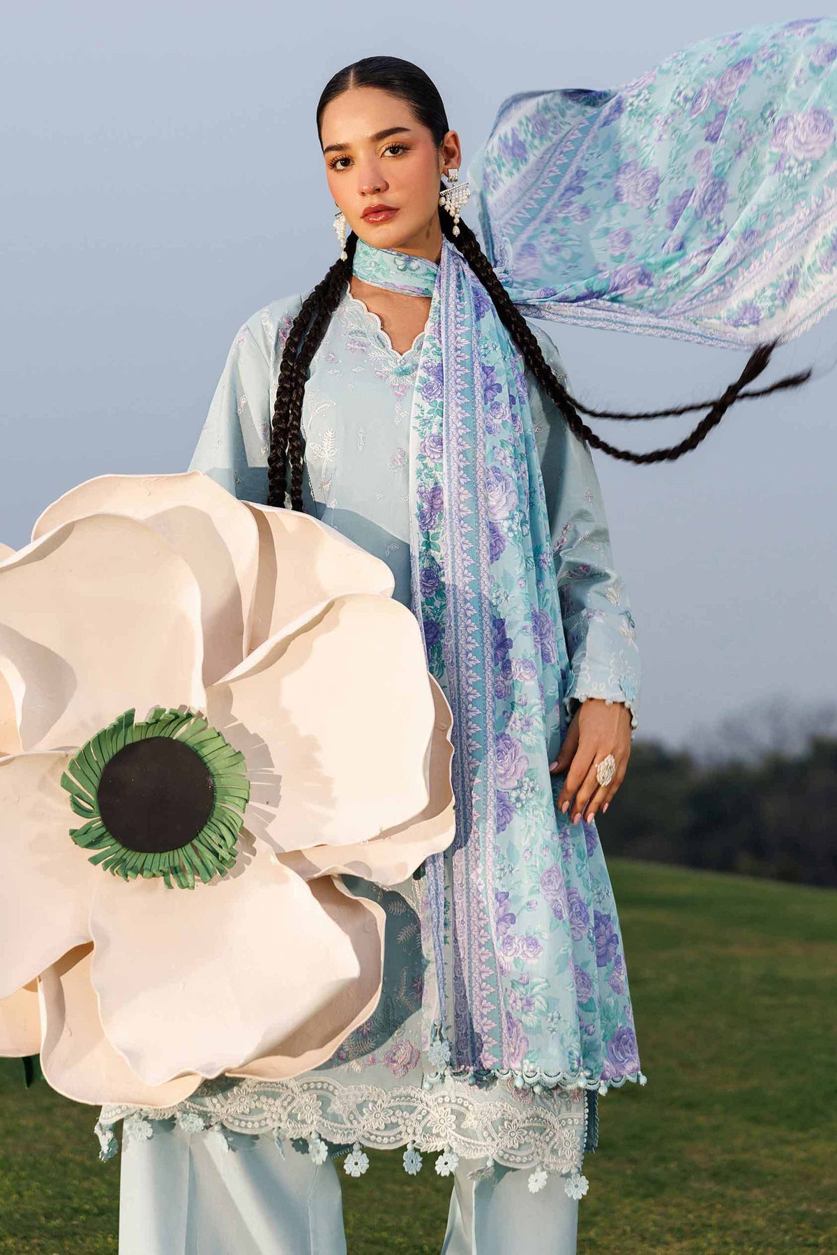 3 Piece - Printed Embroidered Suit - 42601541 Green Lawn 3PC Embroidered Nishat Australia