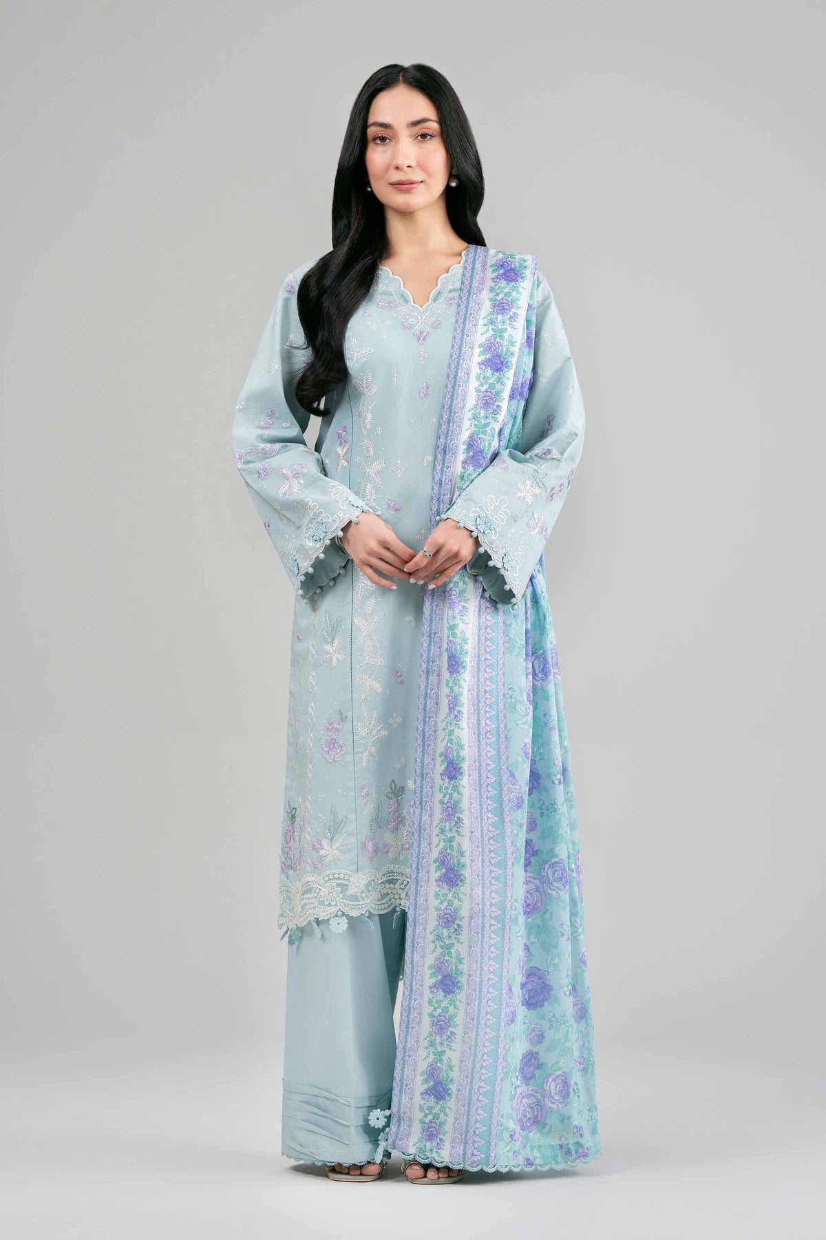 3 Piece - Printed Embroidered Suit - 42601541 Green Lawn 3PC Embroidered Nishat Australia