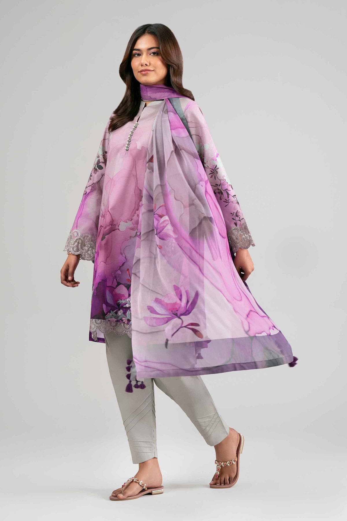 3 Piece - Digital Printed Embroidered Suit - 42601560 Multi Lawn 3PC Embroidered Nishat Australia