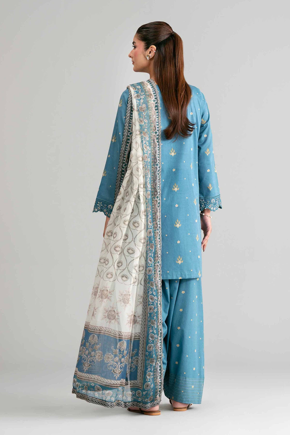 3 Piece - Digital Printed Embroidered Suit - 42601569 Blue Lawn 3PC Embroidered Nishat Australia