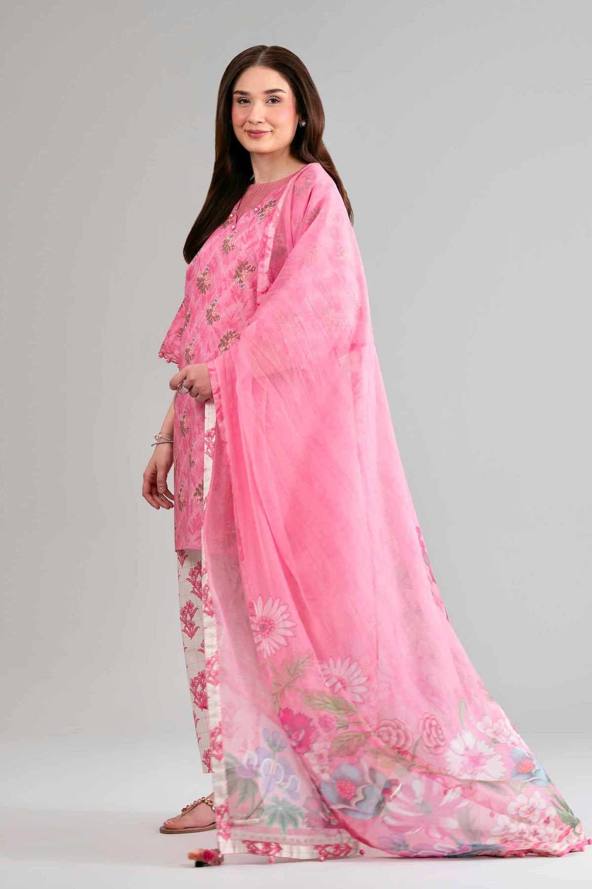 3 Piece - Digital Printed Suit - 42601579 Pink Lawn 3PC Printed Nishat Australia