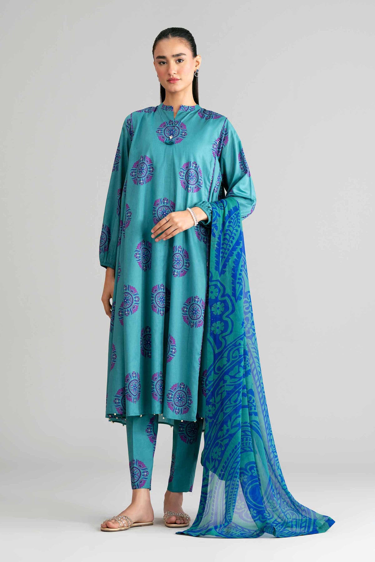 3 Piece - Digital Printed Suit - 42601583 Green Lawn 3PC Printed Nishat Australia