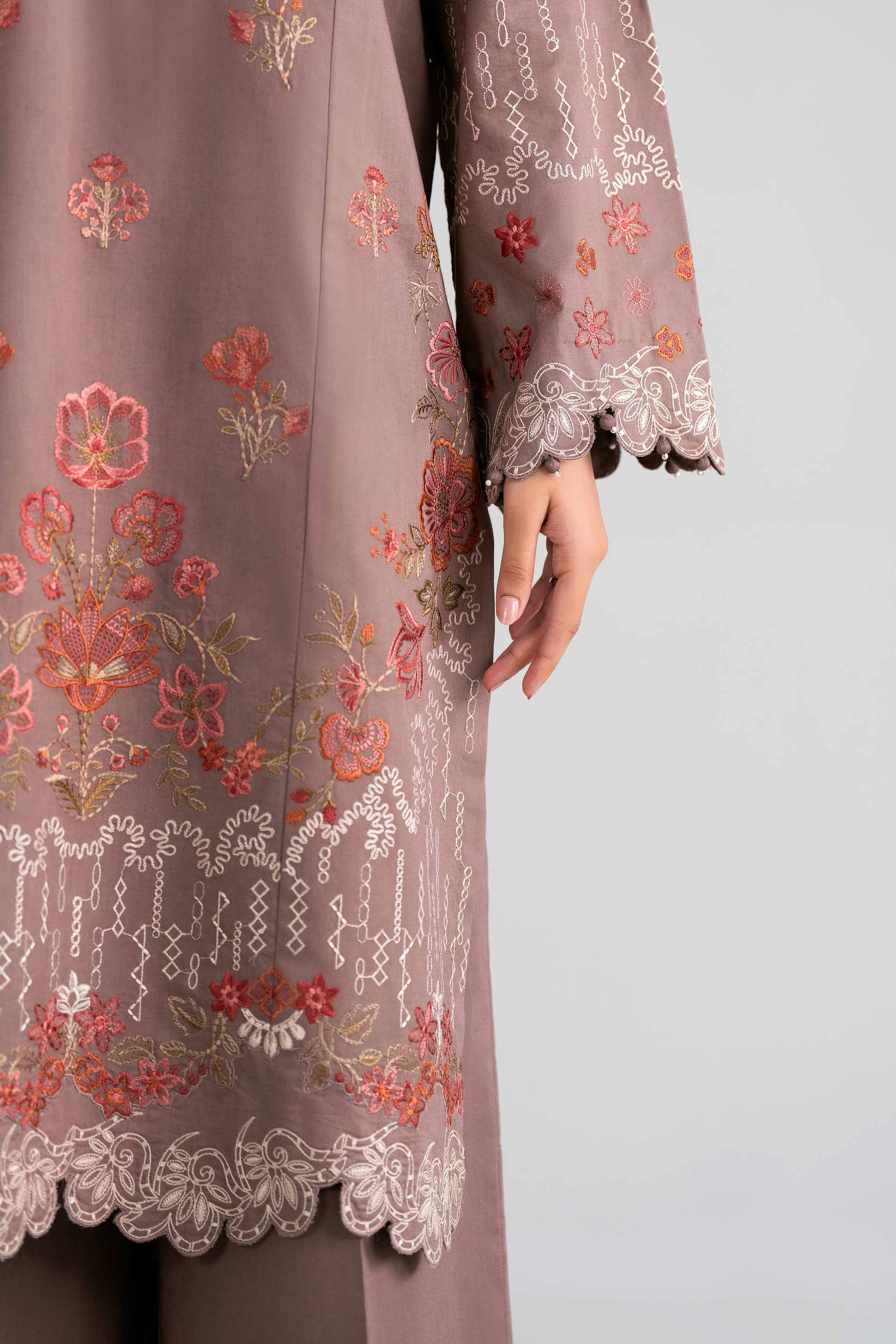 2 Piece - Embroidered Suit - 42601934 Brown Lawn 2PC Embroidered Nishat Australia