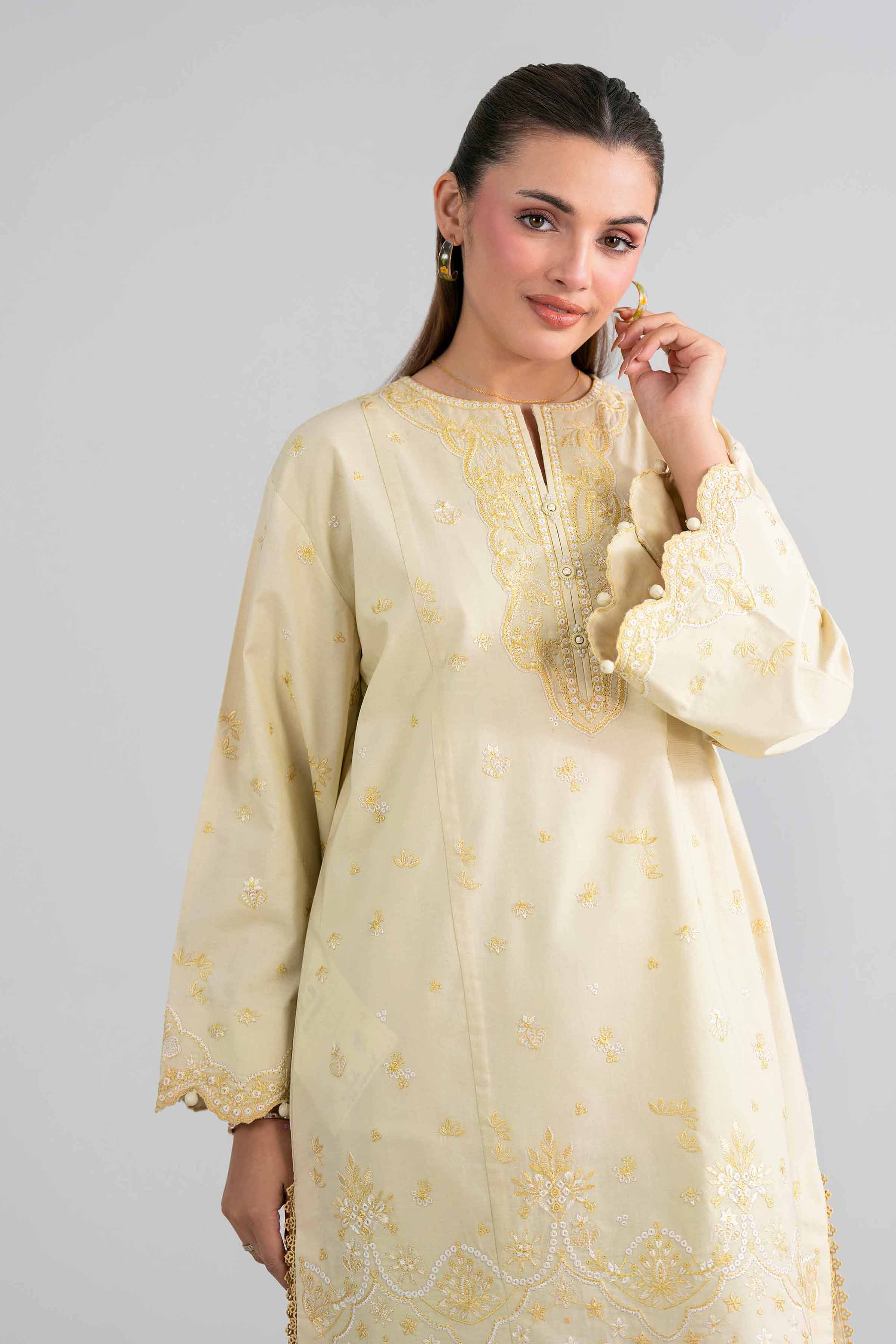 2 Piece - Embroidered Suit - 42601937 Beige Lawn 2PC Embroidered Nishat Australia