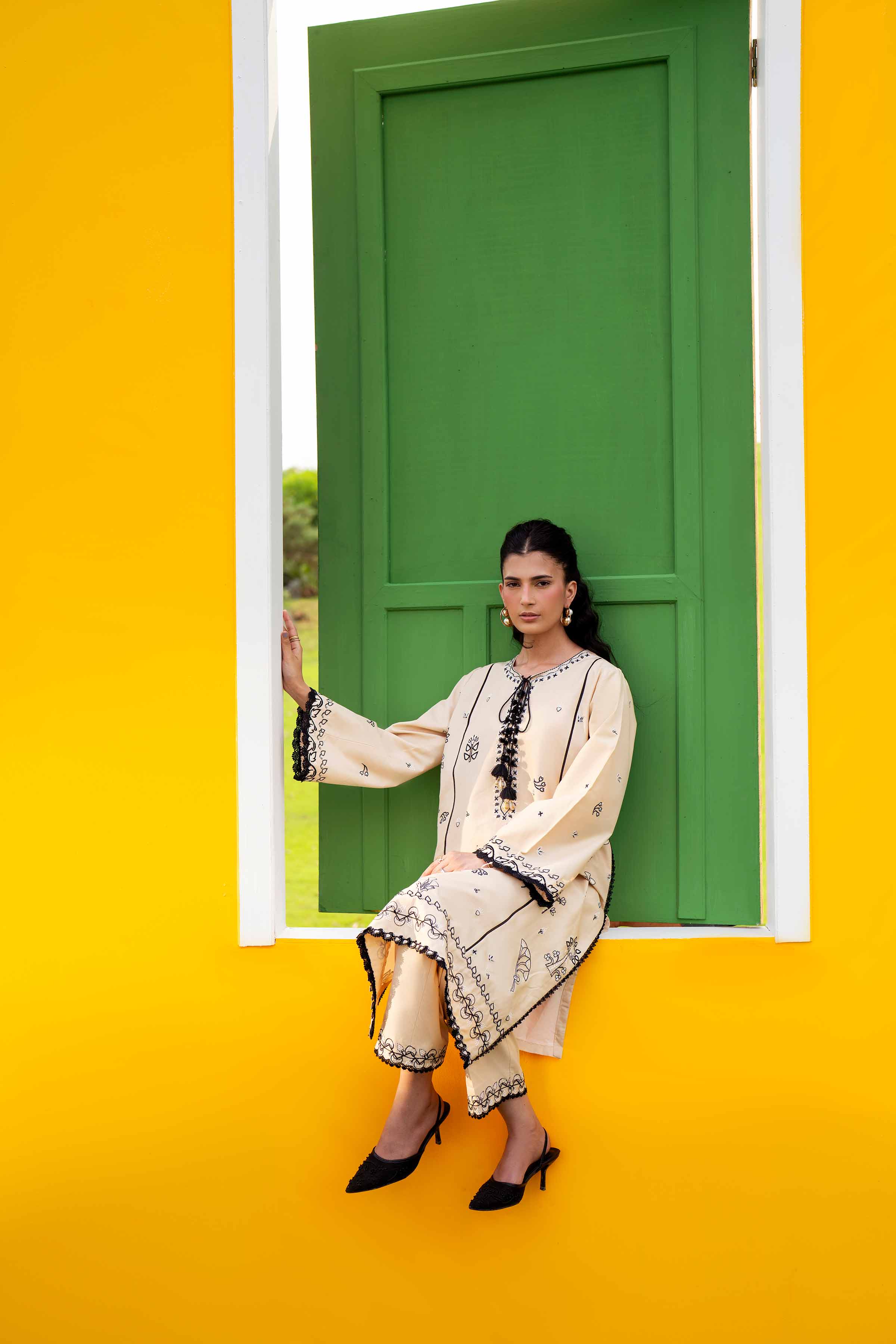 2 Piece - Embroidered Suit - 42601941 Beige Lawn 2PC Embroidered Nishat Australia