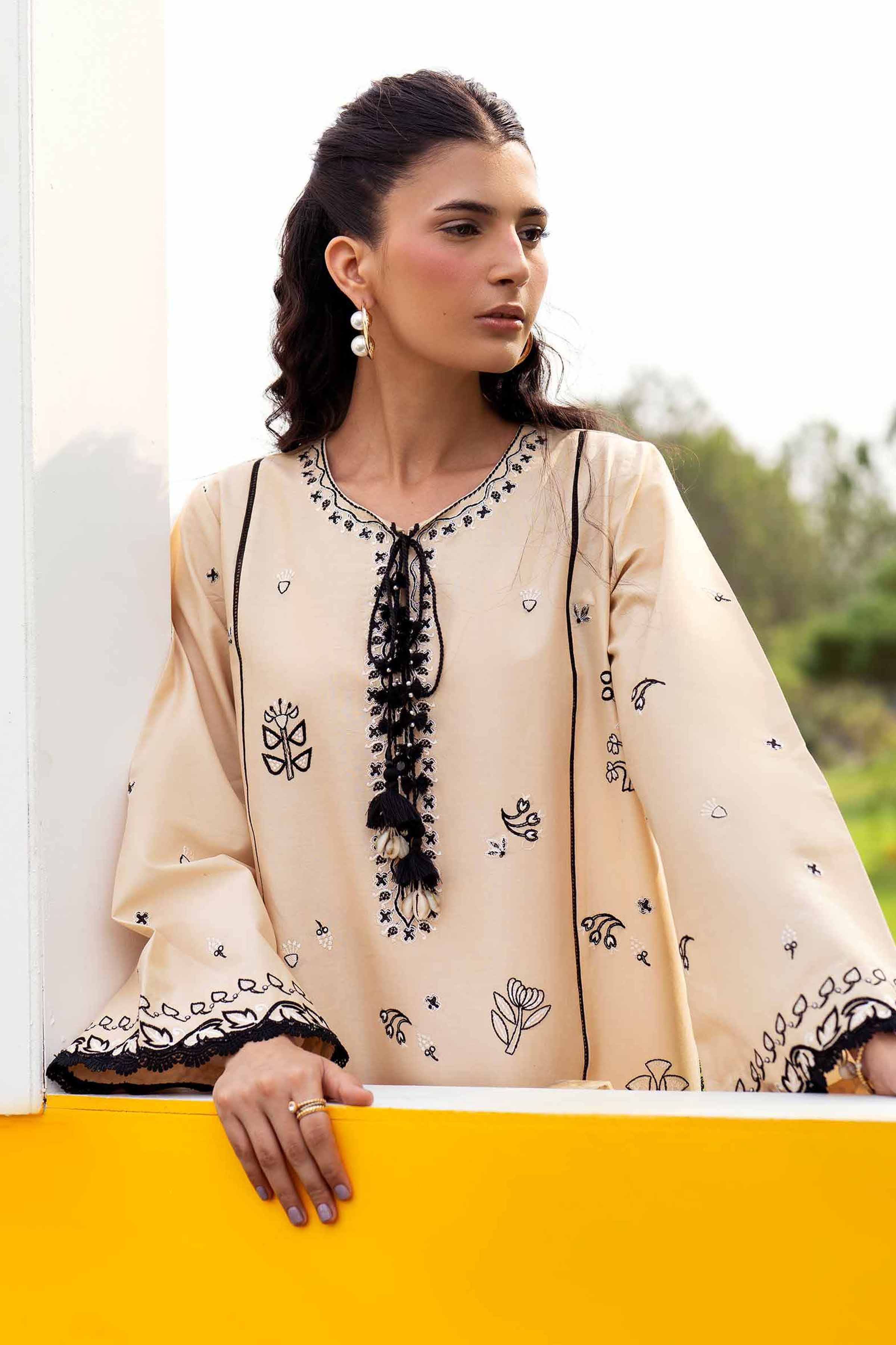 2 Piece - Embroidered Suit - 42601941 Beige Lawn 2PC Embroidered Nishat Australia